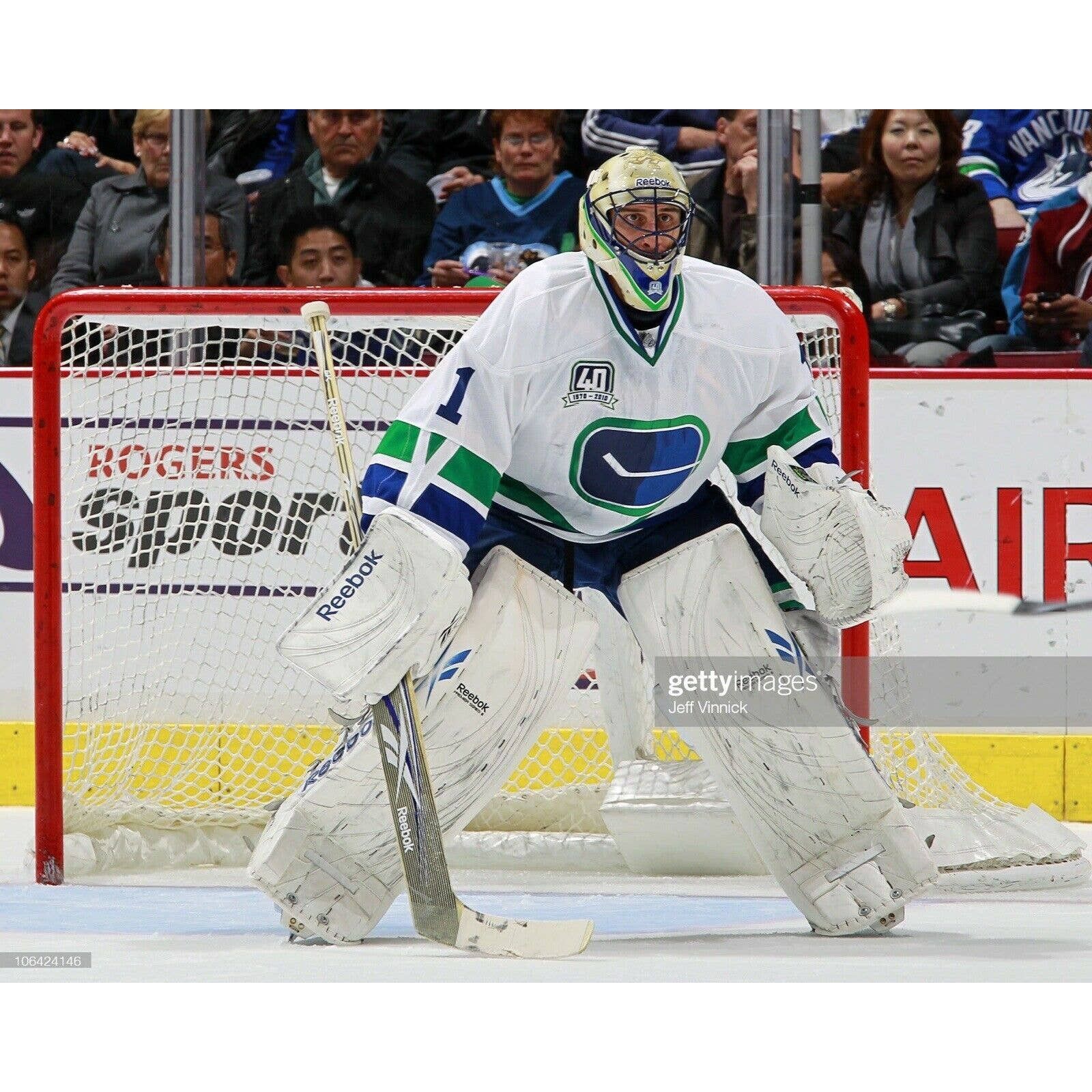 Vancouver Canucks Roberto cheapest Luongo #1 Reebok CCM NHL Stitched White Jersey Size 50