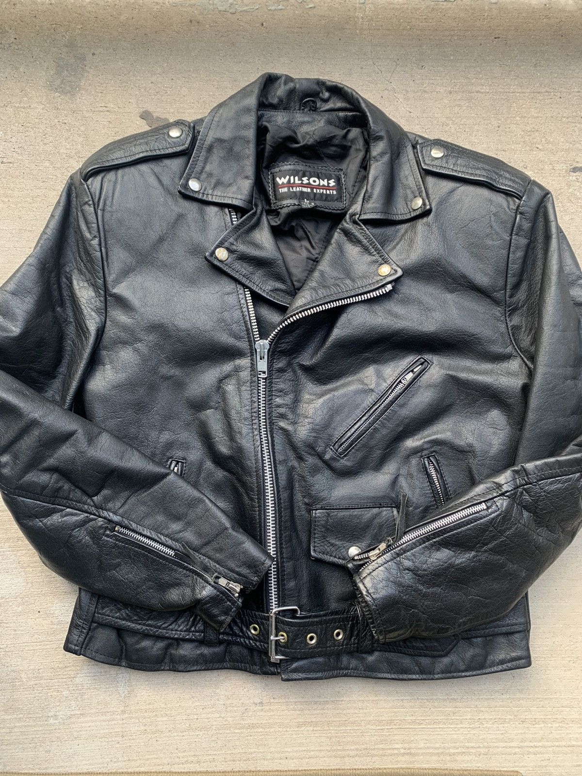 Saashi Vintage Leather Moto Jacket