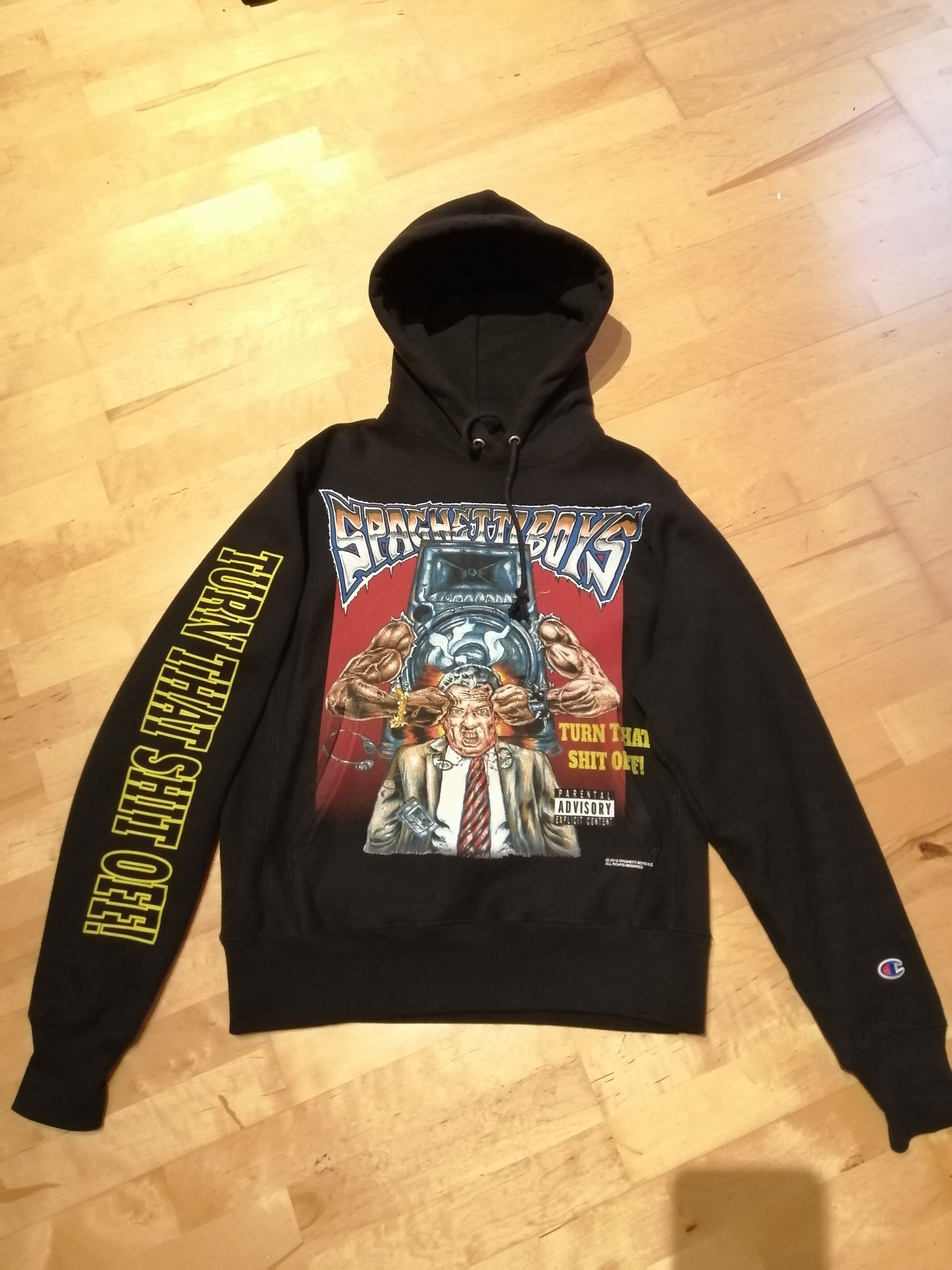 Champion Spaghetti Boys 'Turn That Shit Off' Hoodie | Grailed