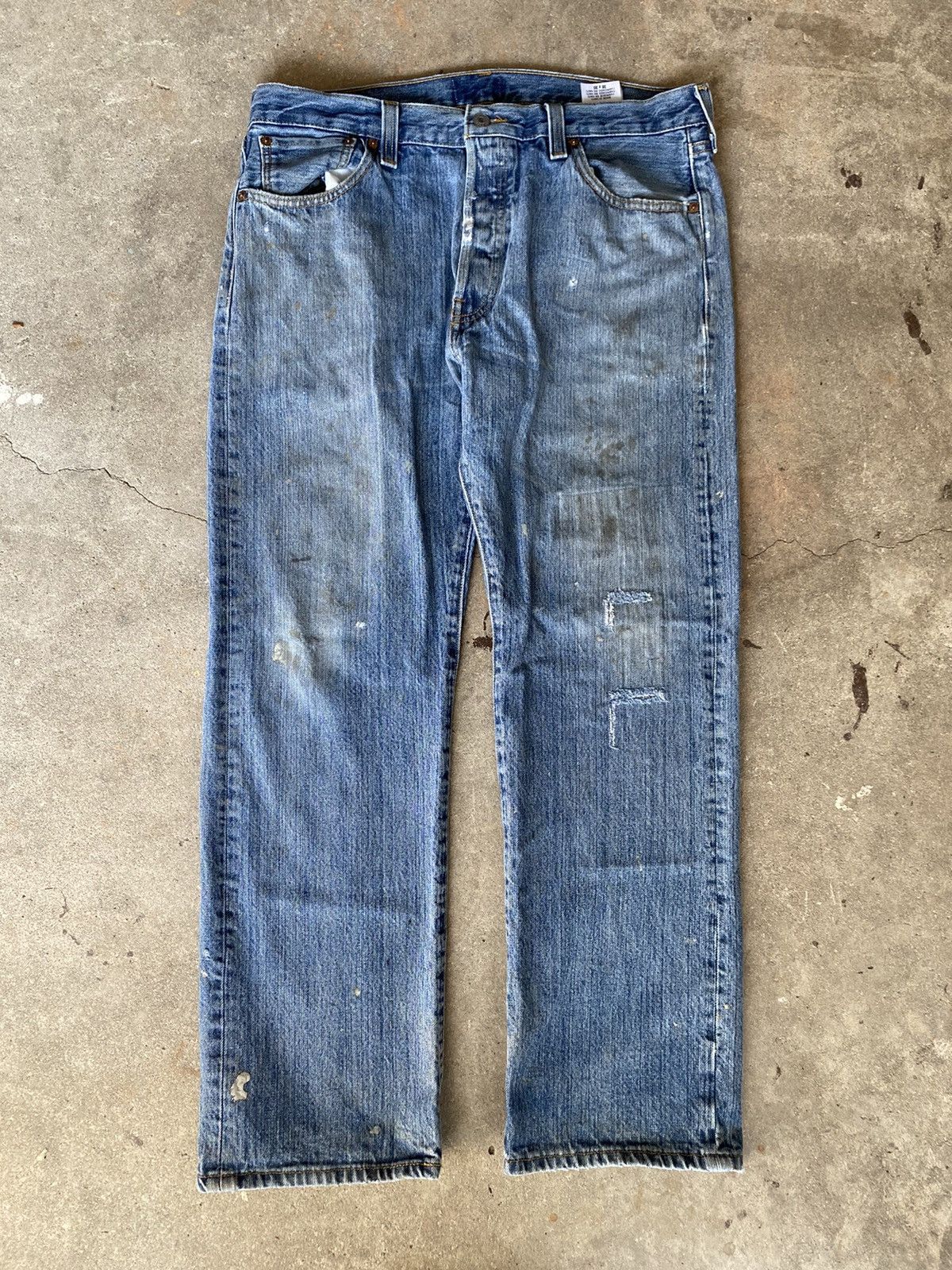 Vintage Vintage Repaired & Painted Levi’s 501 Jeans | Grailed