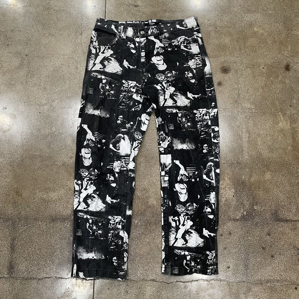 Jaded London Printed Denim Jeans Size US 34 / EU 50 - 1 Thumbnail