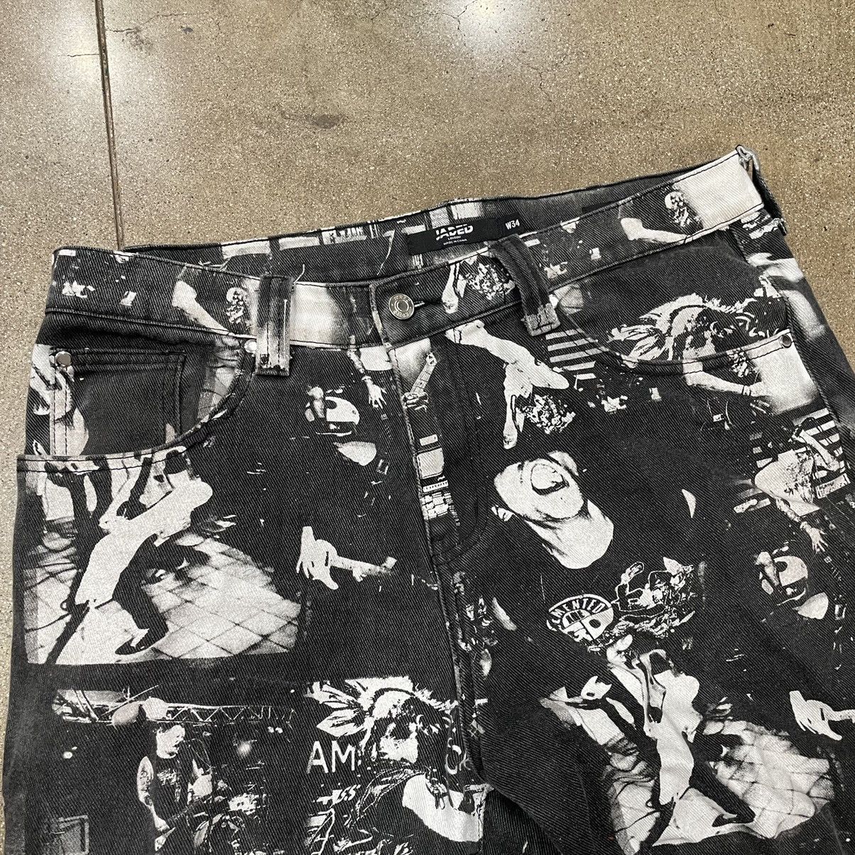 Jaded London Printed Denim Jeans Size US 34 / EU 50 - 3 Thumbnail