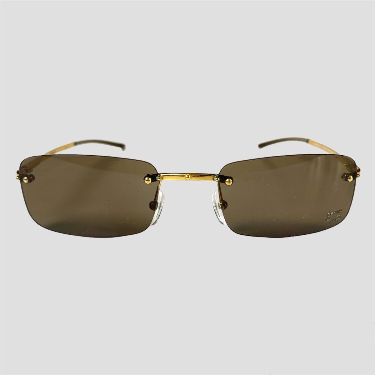 image of Gucci Rimless Vintage Sunglasses in Golden, Men's