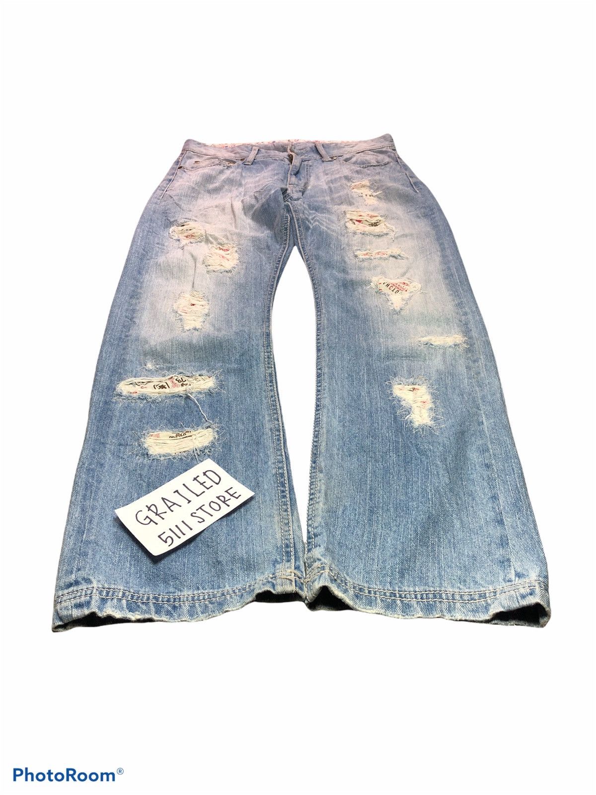 Gotcha GOTCHA Buckle Back Distressed Patches Denim Size US 34 / EU 50 - 3 Thumbnail