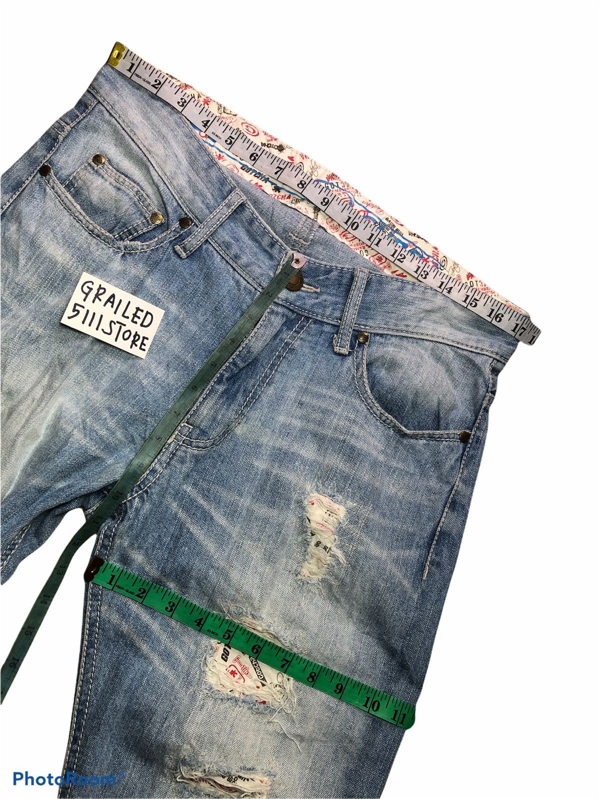 Gotcha GOTCHA Buckle Back Distressed Patches Denim Size US 34 / EU 50 - 9 Thumbnail