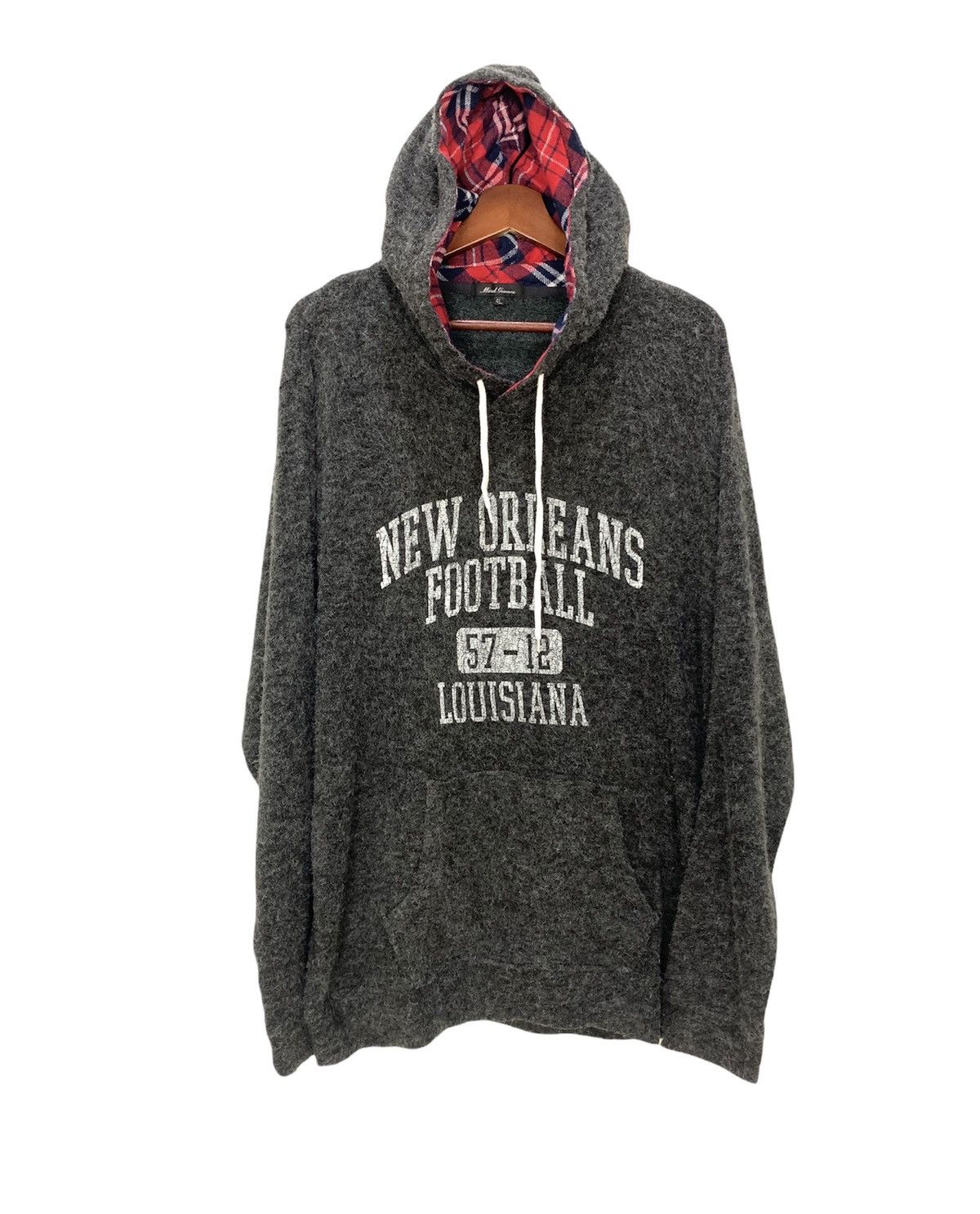 Designer × Sports Specialties MINDGAMES NEW ORLEANS LOUISIANA Mohair Hoodie Sweater Jacket Size L / US 10 / IT 46 - 1 Thumbnail