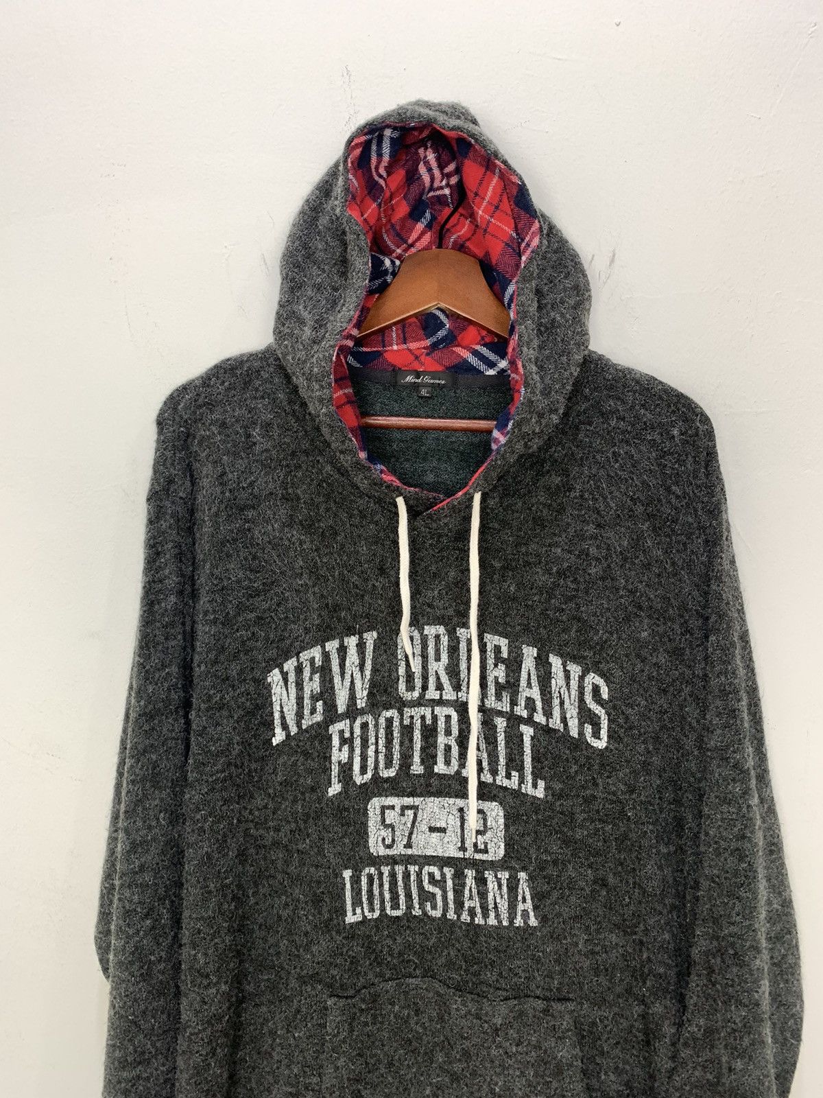 Designer × Sports Specialties MINDGAMES NEW ORLEANS LOUISIANA Mohair Hoodie Sweater Jacket Size L / US 10 / IT 46 - 4 Thumbnail
