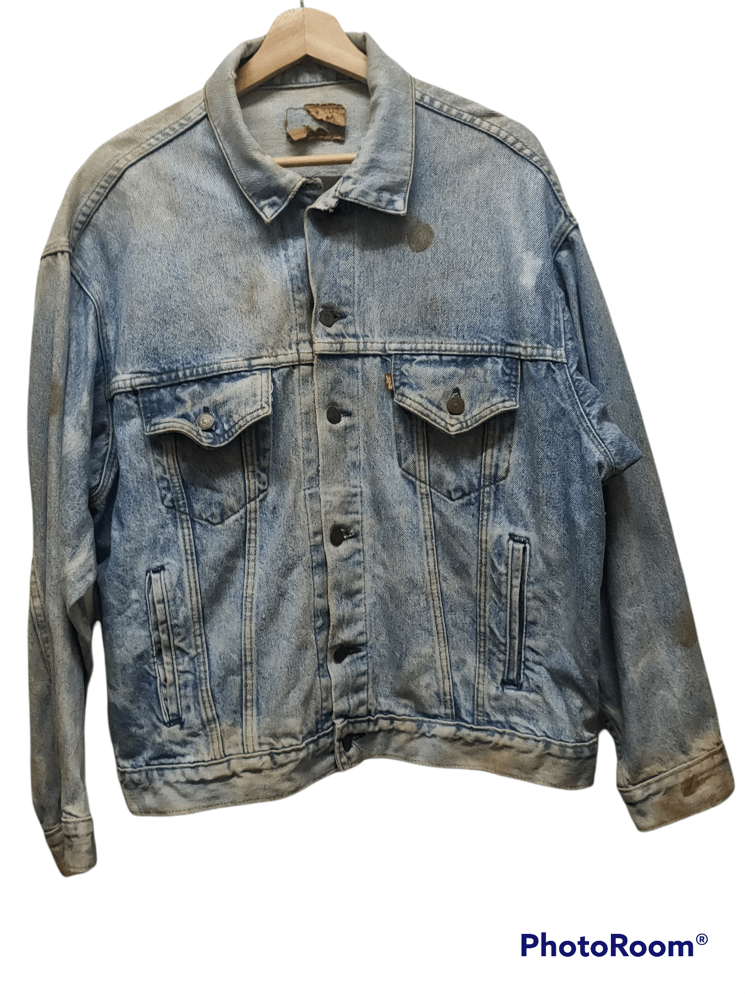 Levi's Rare 🔥🔥 vintage 90s Levi's trucker jacket denim jeans Size US L / EU 52-54 / 3 - 1 Thumbnail