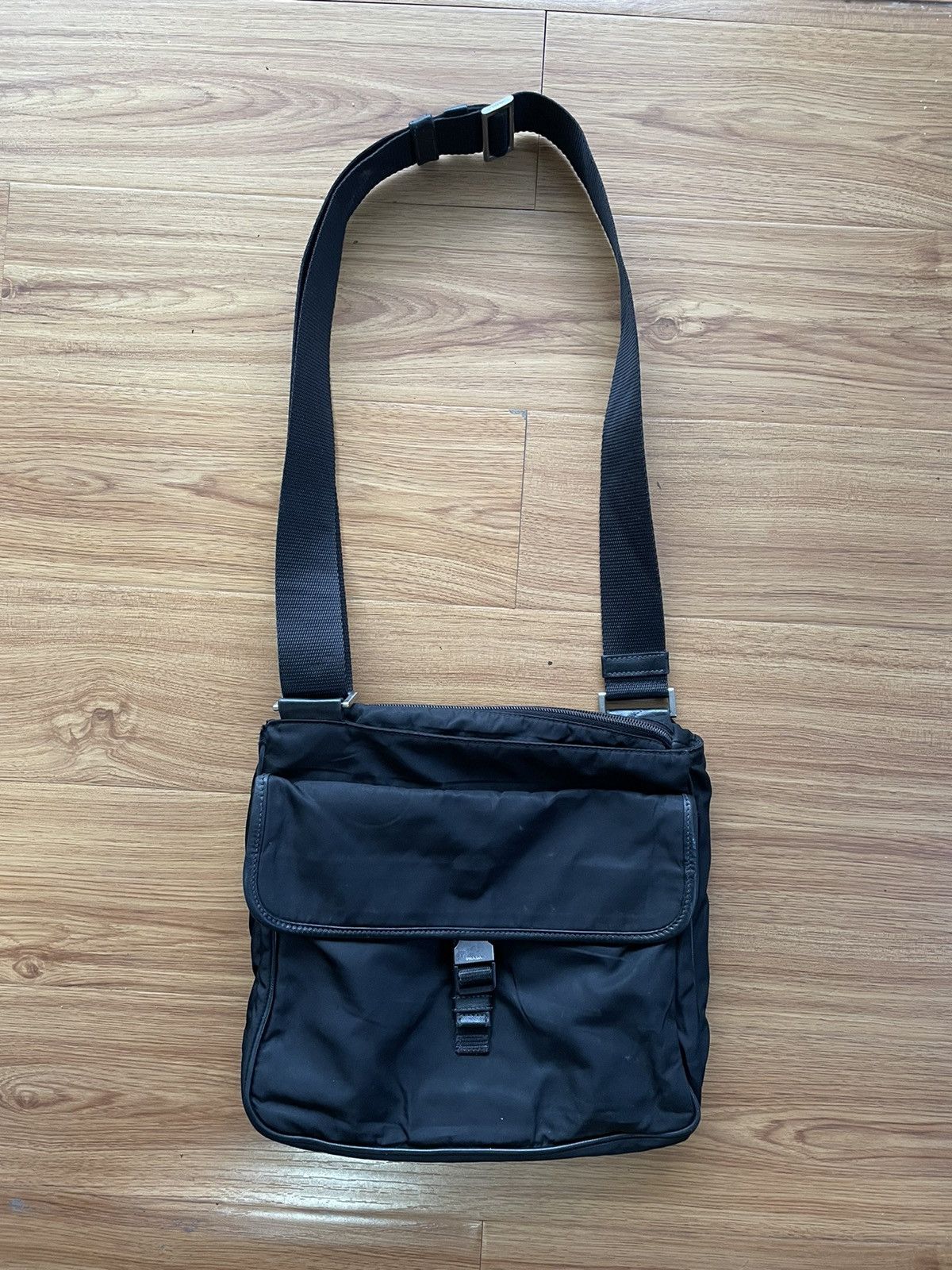 Prada Prada Black Nylon Messenger Bag | Grailed