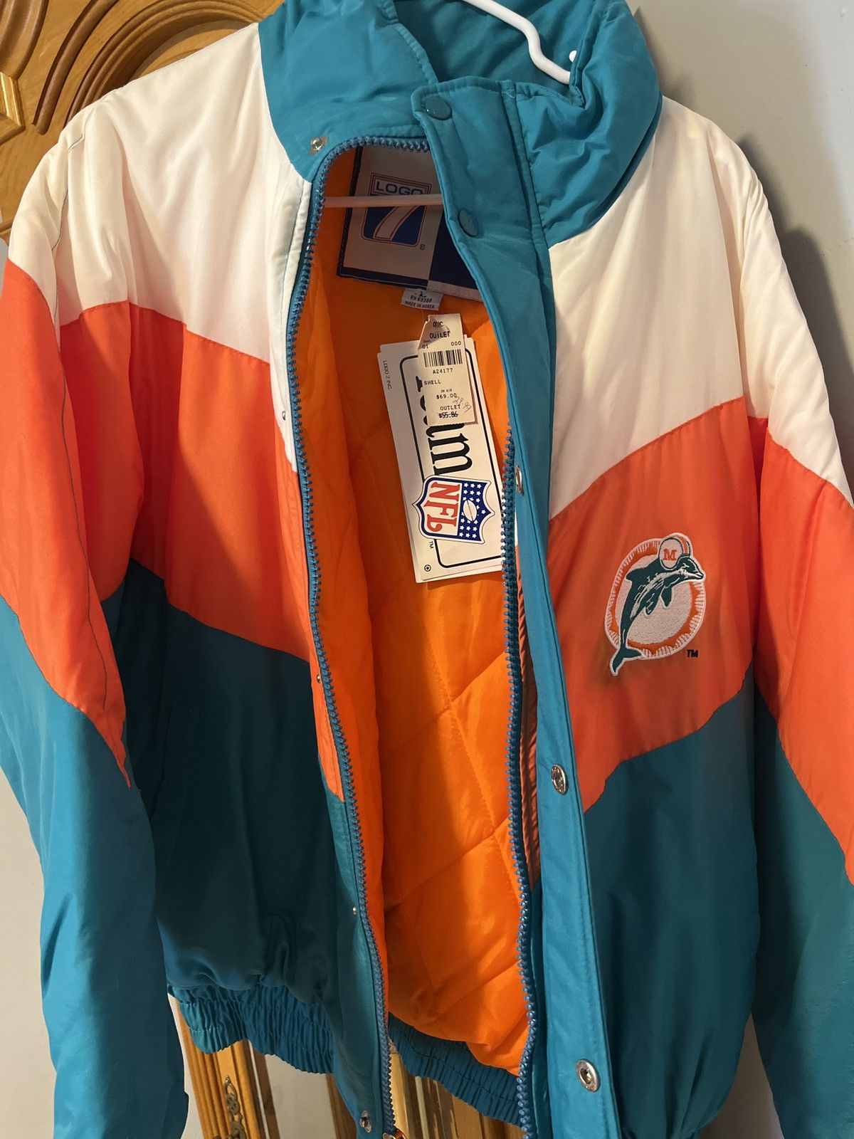 90's Miami Dolphins Apex One NFL Windbreaker Jacket Size XL – Rare