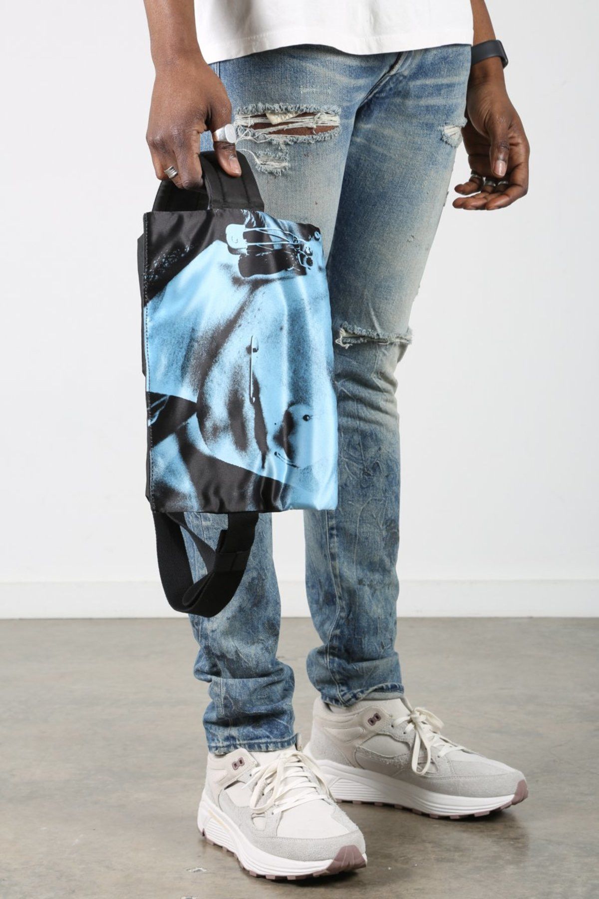 Raf Simons RAF SIMONS x EASTPAK Poster Blue Punk Sling Bag 19SS Grailed