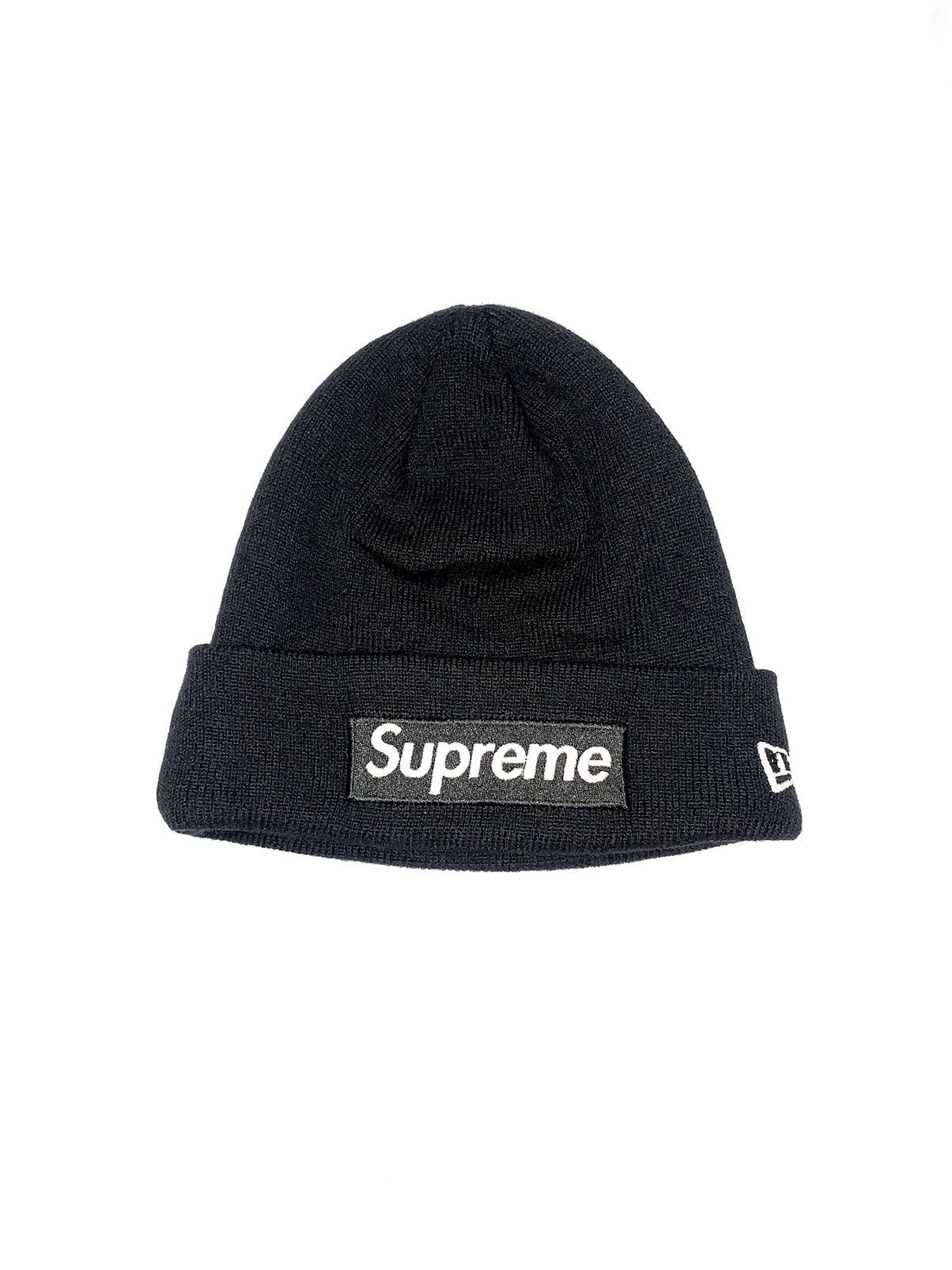 New Era × Supreme Box Logo Beanie Black Size ONE SIZE - 1 Thumbnail