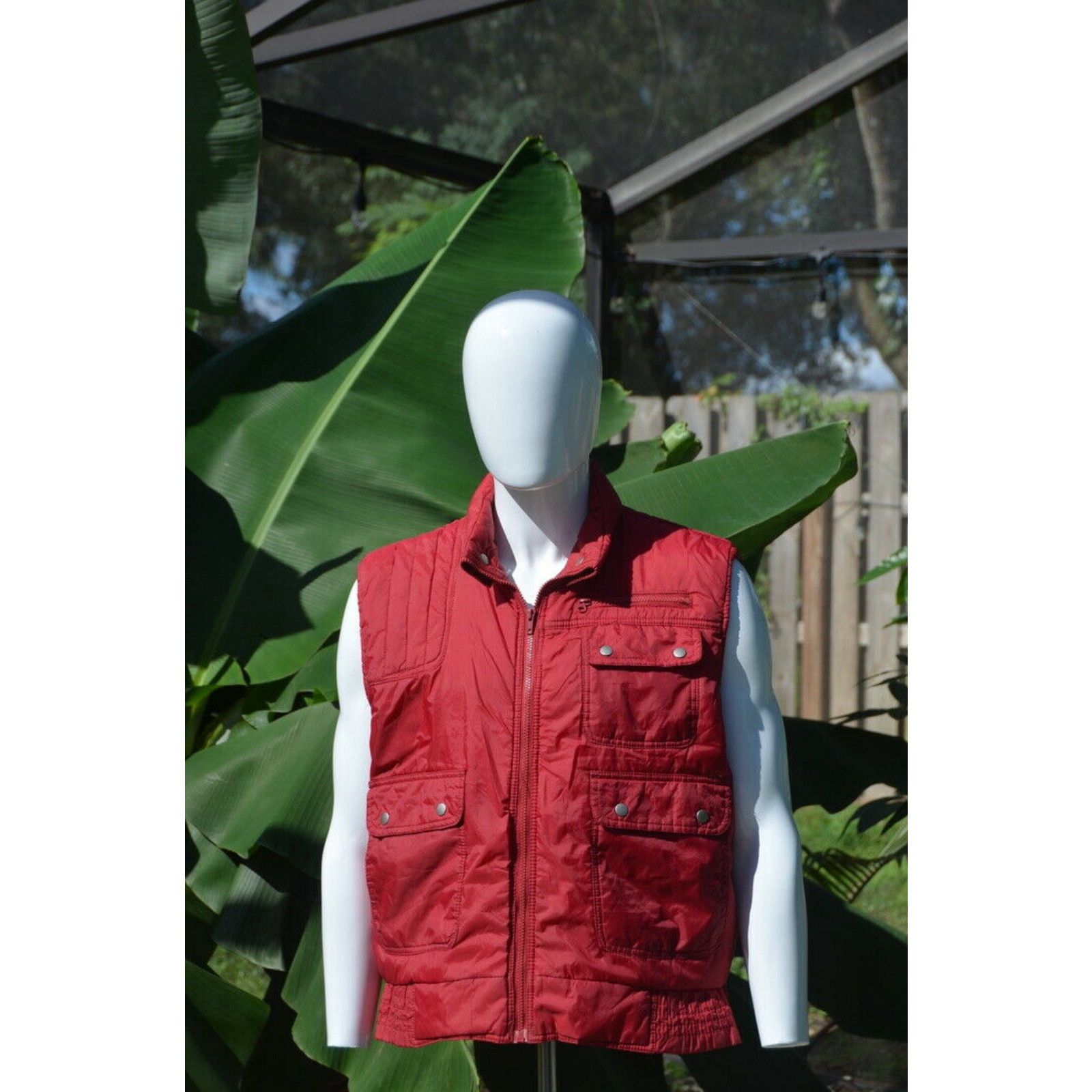 Vintage Vintage Continental RED Puffer Pocket Hunting Fishing Vest Full