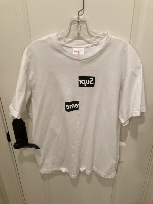 Supreme Cdg Split Box Logo Tee - White