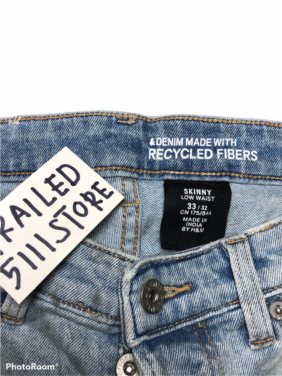 H&M Distressed Skinny Low Waist by &Denim Size US 32 / EU 48 - 6 Thumbnail