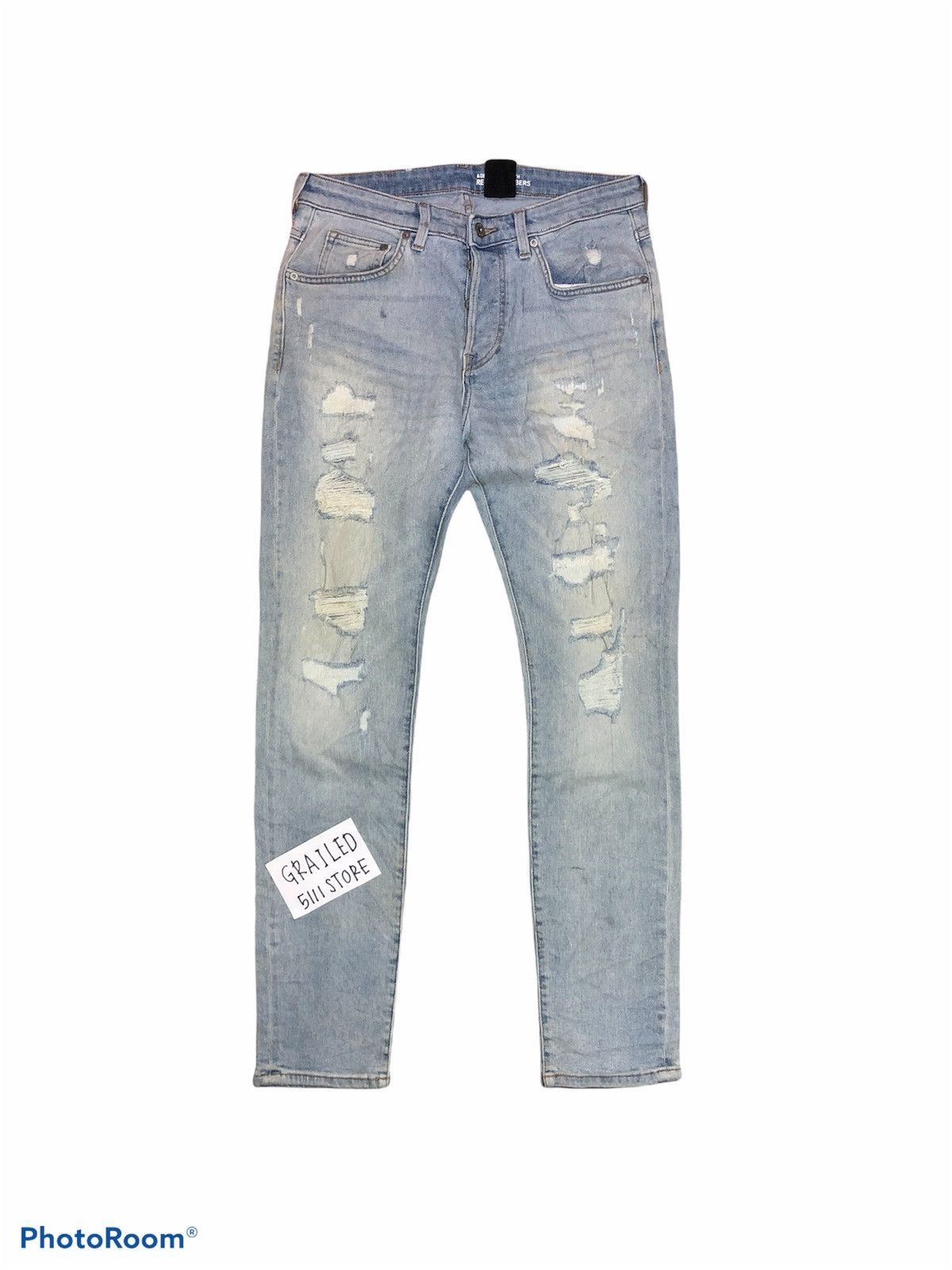 H&M Distressed Skinny Low Waist by &Denim Size US 32 / EU 48 - 1 Thumbnail
