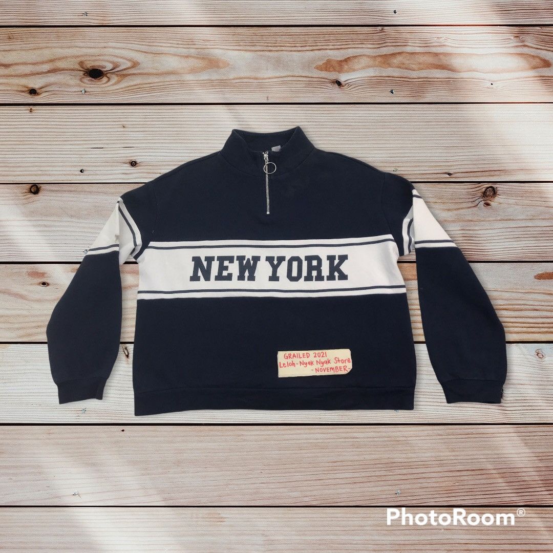 H M Japanese Brand Last Drop New York H M sweatshirt half zipper Grailed