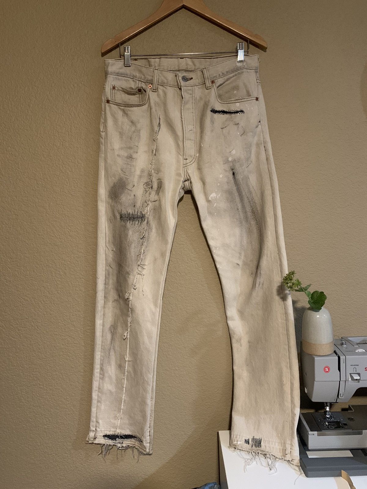 Tan repaired Levi’s 501