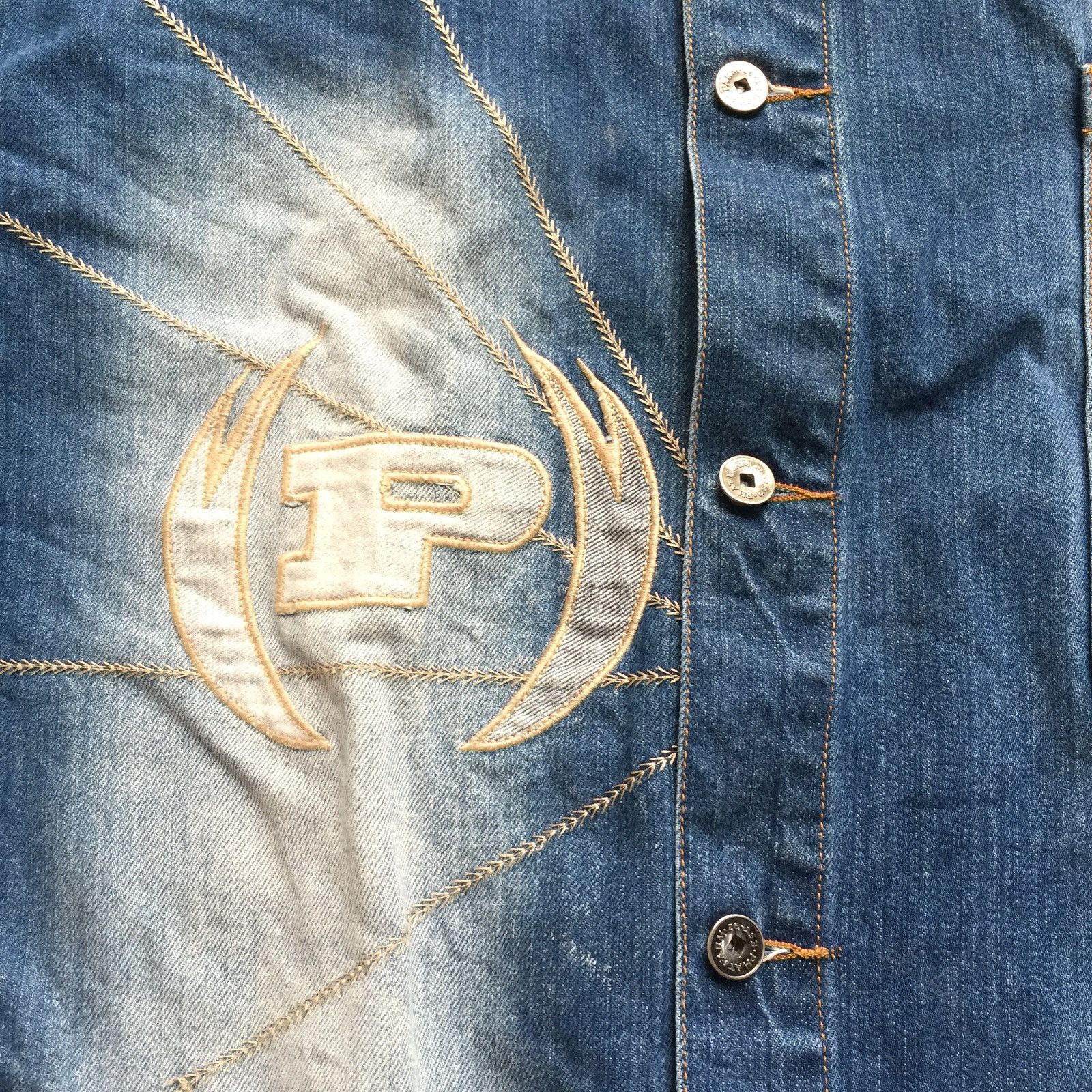Phat Farm Vintage Phat Farm Denim Jacket Big Logo Embroidered cw21 Size US XXL / EU 58 / 5 - 2 Thumbnail