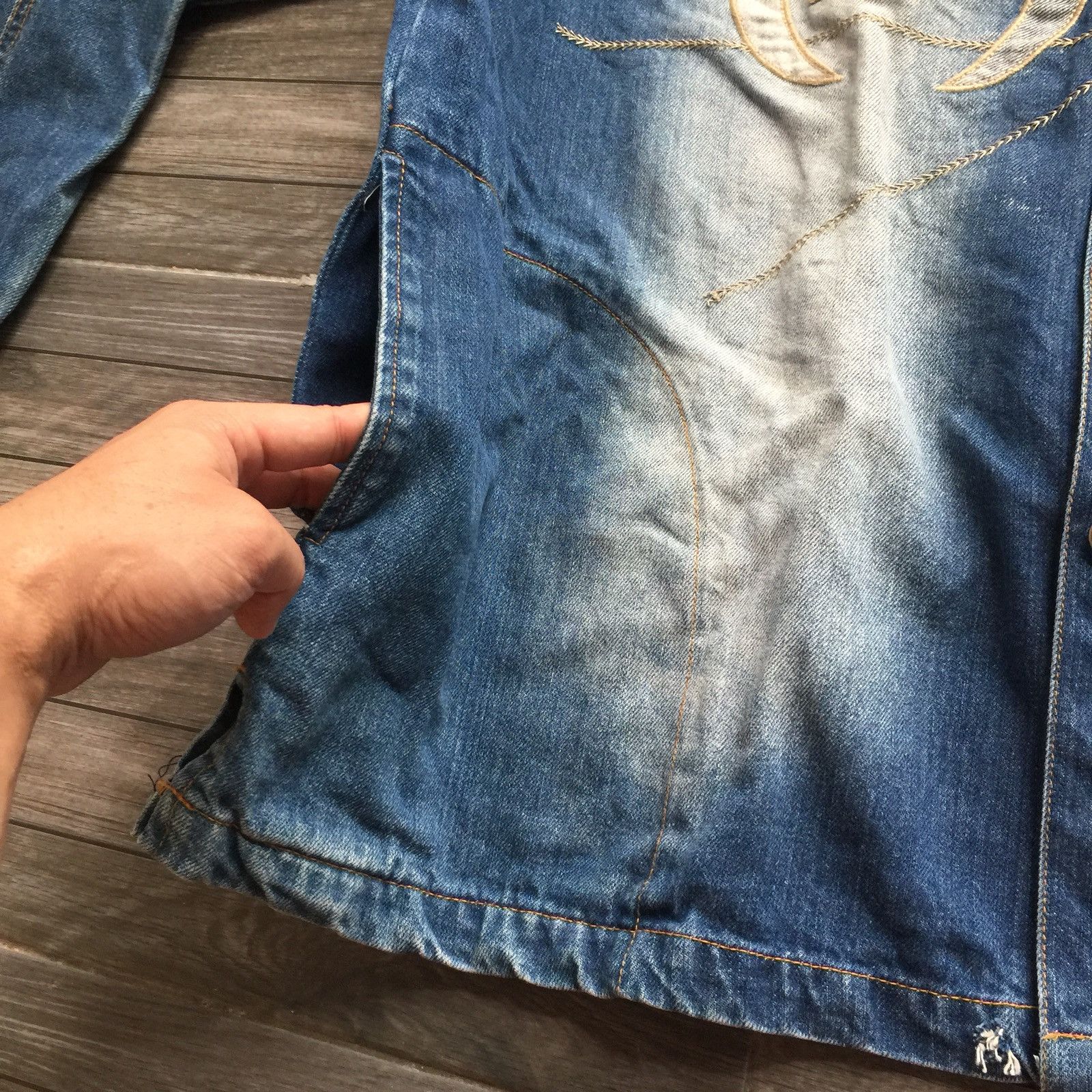Phat Farm Vintage Phat Farm Denim Jacket Big Logo Embroidered cw21 Size US XXL / EU 58 / 5 - 4 Thumbnail