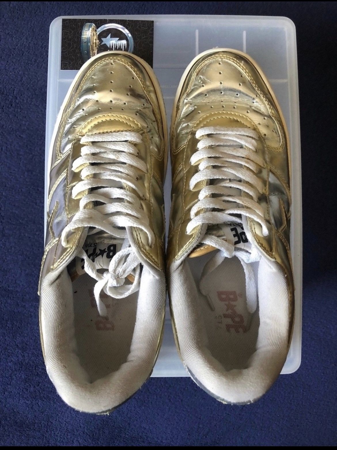 Bape Bape Silver/Gold Bapestas Size US 9.5 / EU 42-43 - 4 Thumbnail