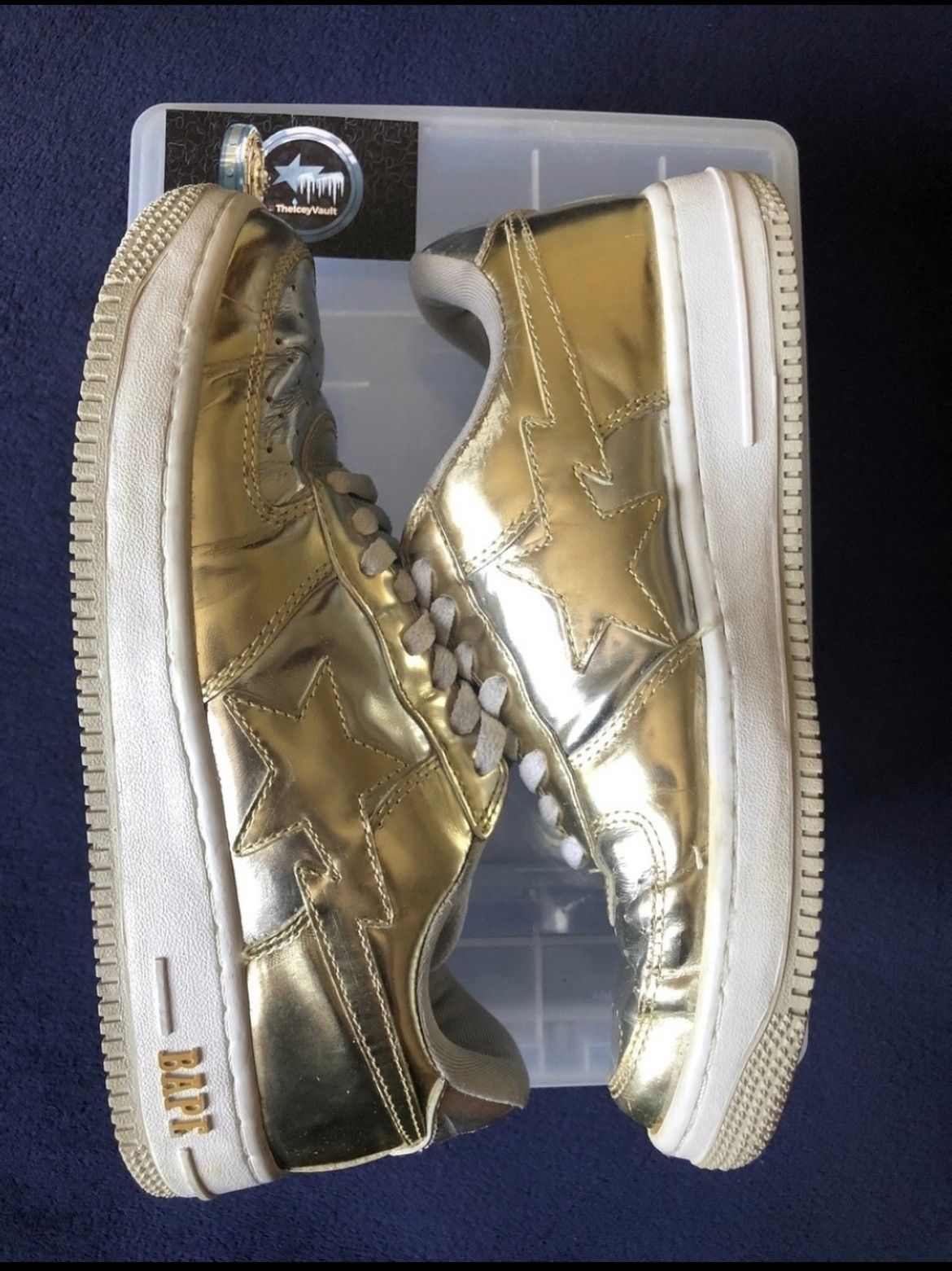 Bape Bape Silver/Gold Bapestas Size US 9.5 / EU 42-43 - 1 Thumbnail
