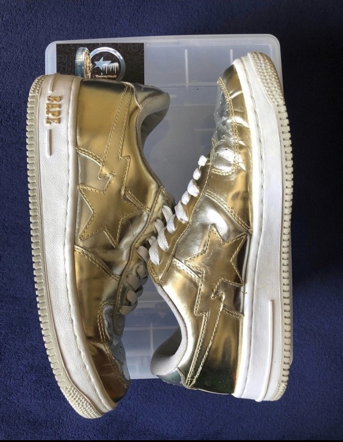 Bape Bape Silver/Gold Bapestas Size US 9.5 / EU 42-43 - 2 Thumbnail