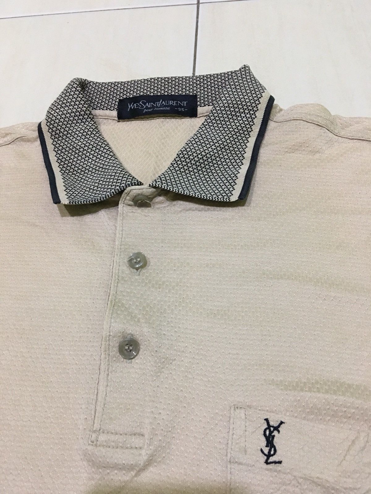 Designer × Vintage × Yves Saint Laurent Designer X Yves Saint Laurent Polo Longsleve Shirt Size US M / EU 48-50 / 2 - 1 Thumbnail