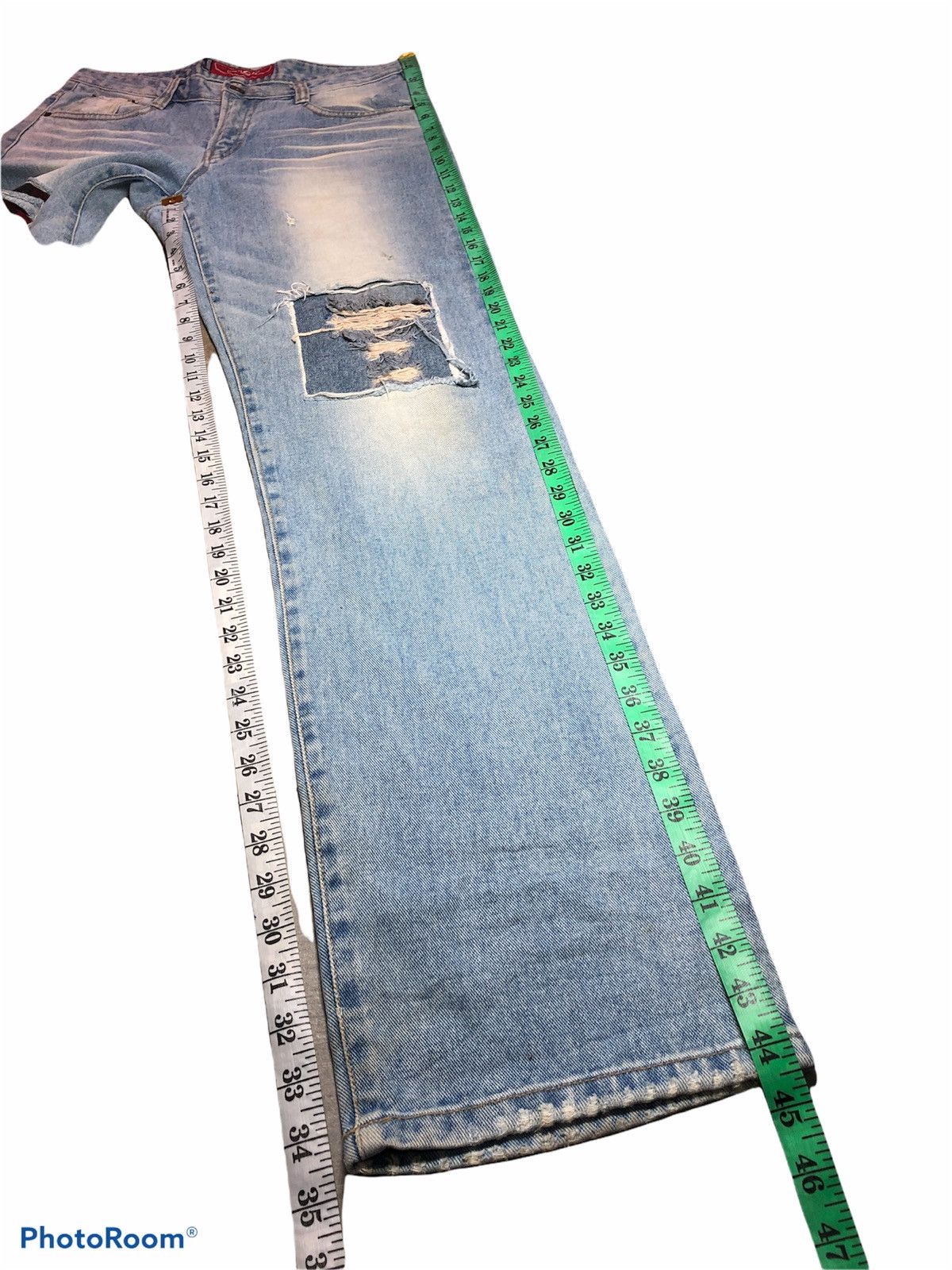 Japanese Brand Distressed Patches Custom Denim by Leders Jeans Size US 32 / EU 48 - 8 Thumbnail
