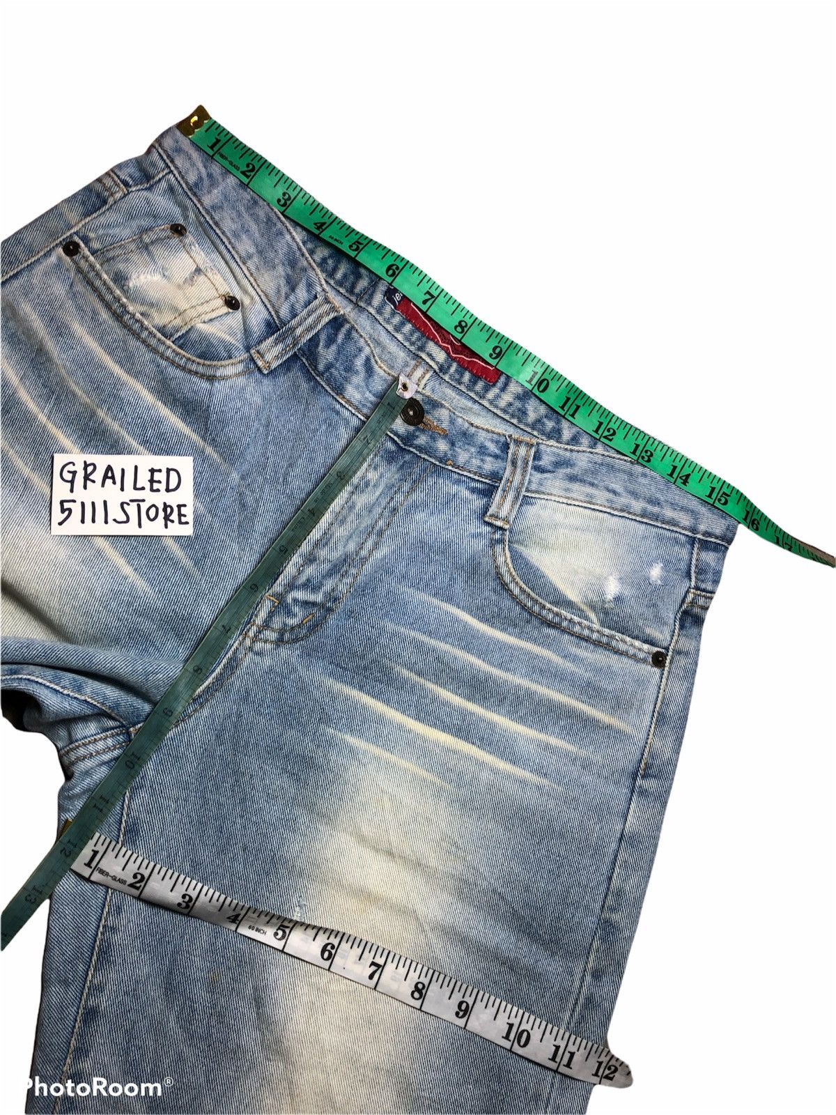 Japanese Brand Distressed Patches Custom Denim by Leders Jeans Size US 32 / EU 48 - 7 Thumbnail