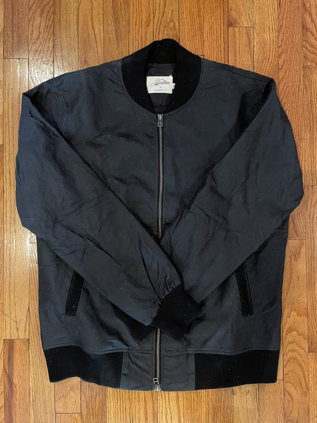 3sixteen stadium jacket black Waxed Canvas Stadium Jacket 3sixteen 3sixteen Black Waxed Canvas