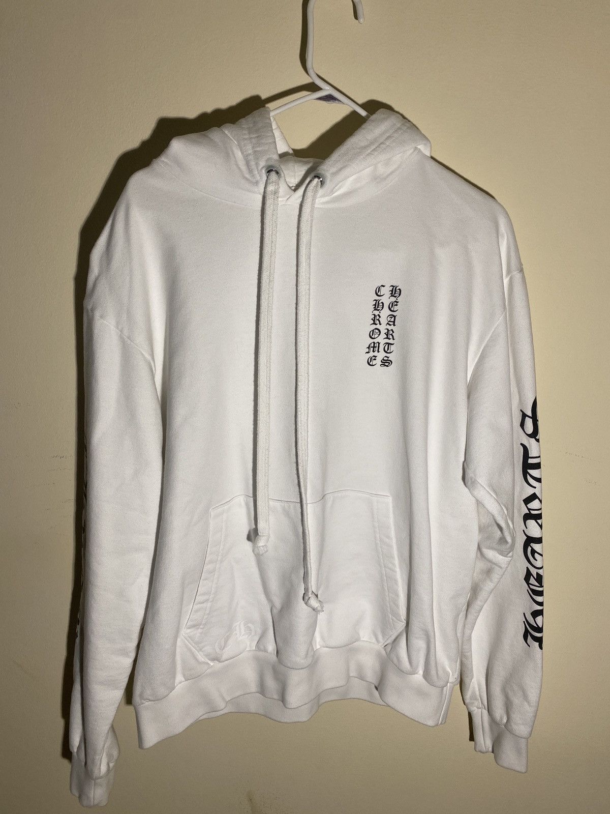 black and white chrome heart hoodie