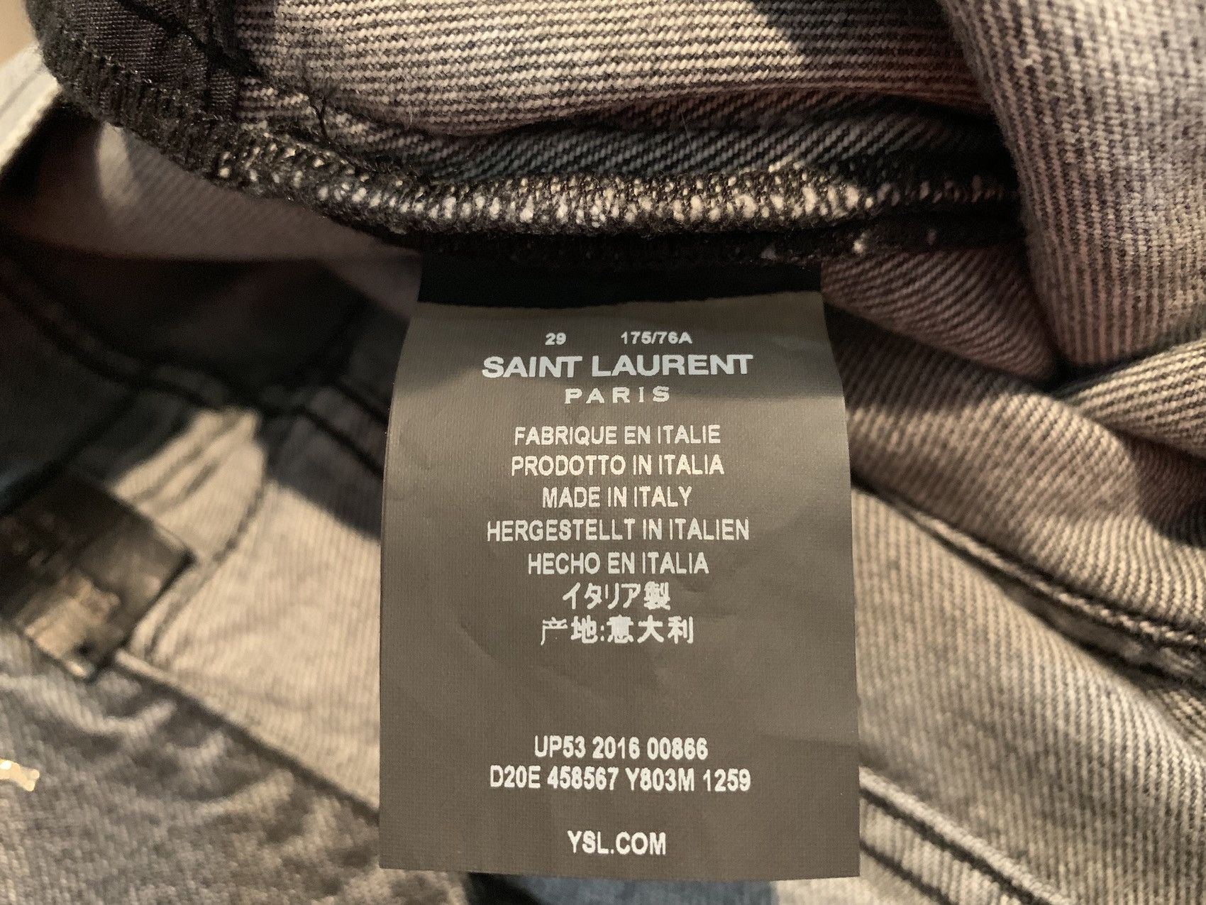 Saint Laurent Paris SS'17 D01 Skinny Jean Washed Denim Size US 29 - 5 Thumbnail