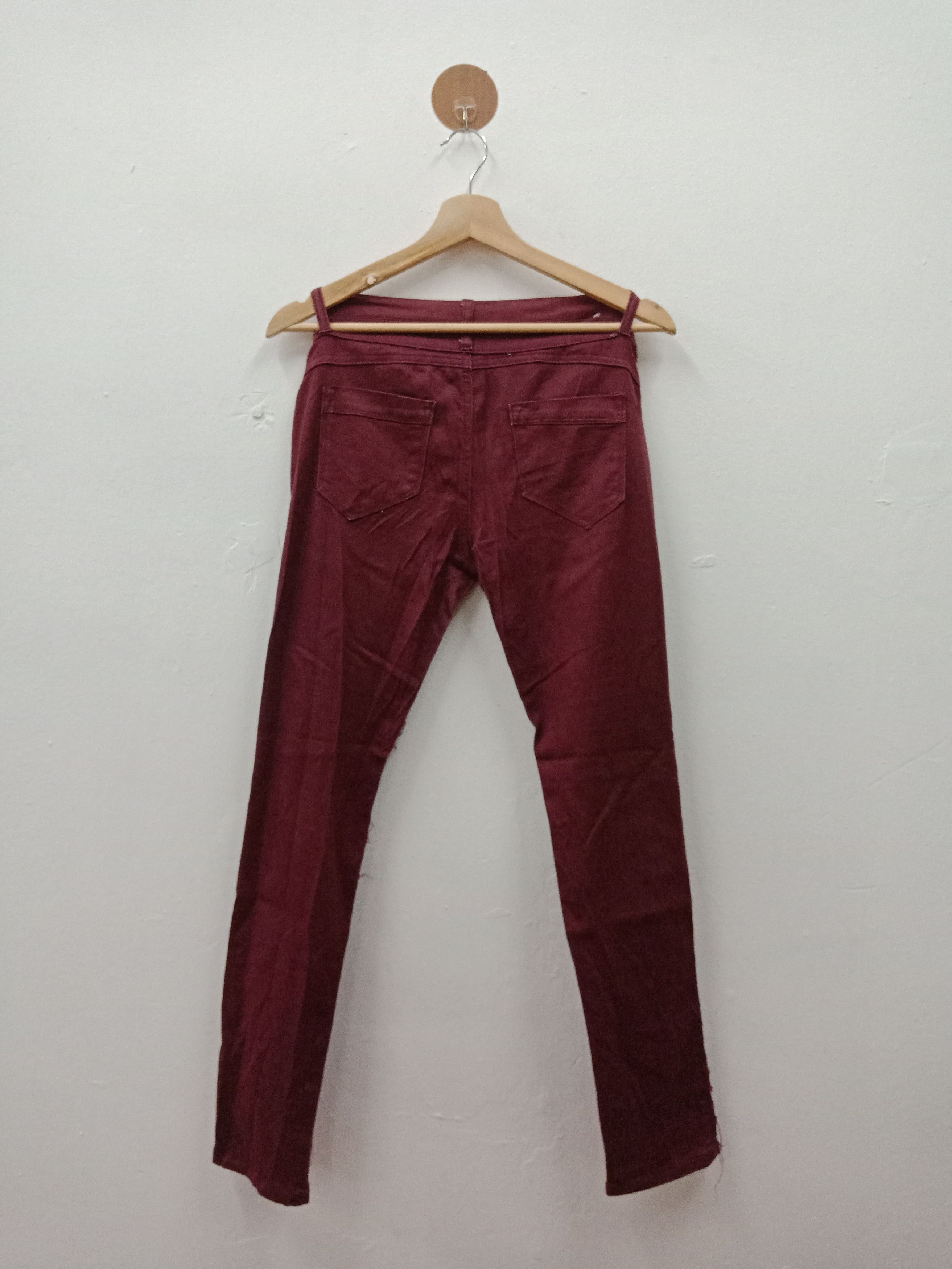 In The Attic Thrill Maroon Distressed Spandex Size US 28 / EU 44 - 2 Thumbnail