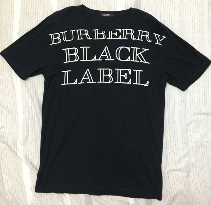 Burberry 💣 OFFER Vtg BURBERRY BLACK LABEL Big Design T