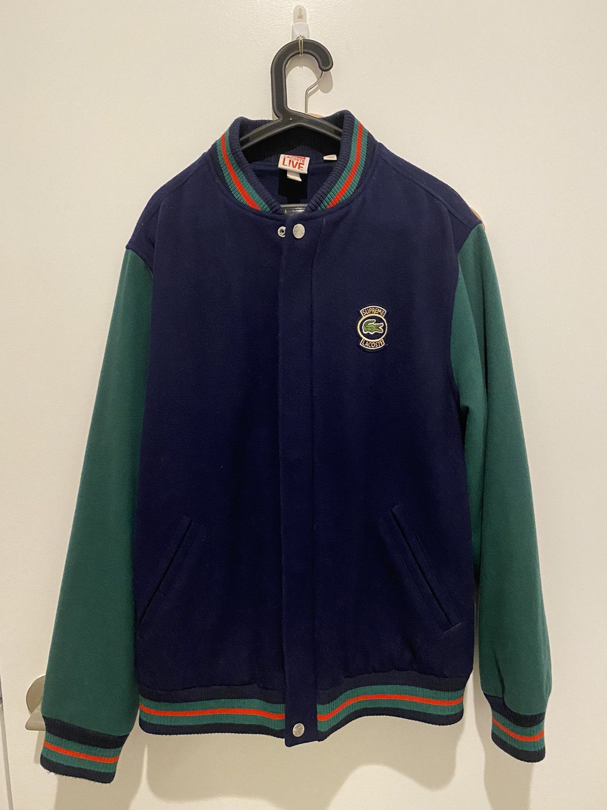 Supreme Supreme x LACOSTE Wool Varsity Jacket Grailed