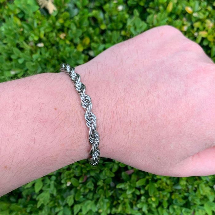 Streetwear Silver Rope Bracelet Thick Rope Chain 6mm Grailed