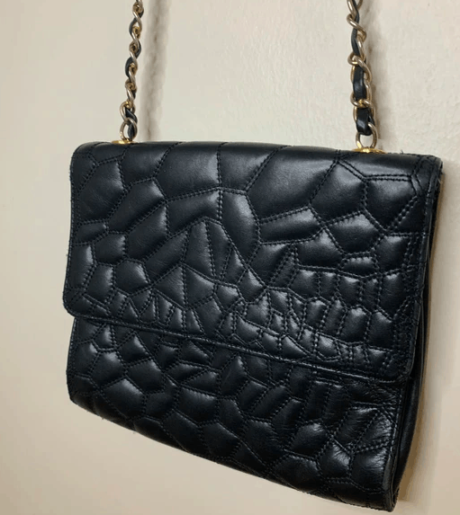 Vintage Charles Jourdan Black Leather Vintage Gold chain link bag | Grailed