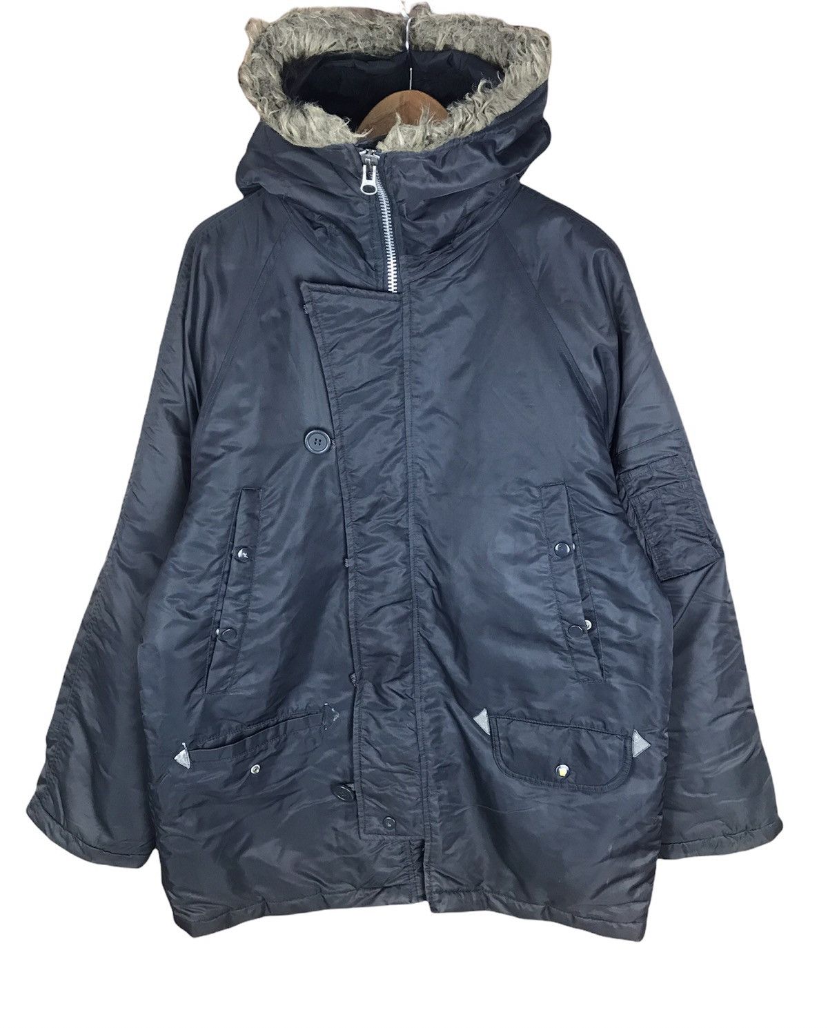 Vintage Flying Jacket Virgin Voyage Fur Hoodie Bomber Jacket