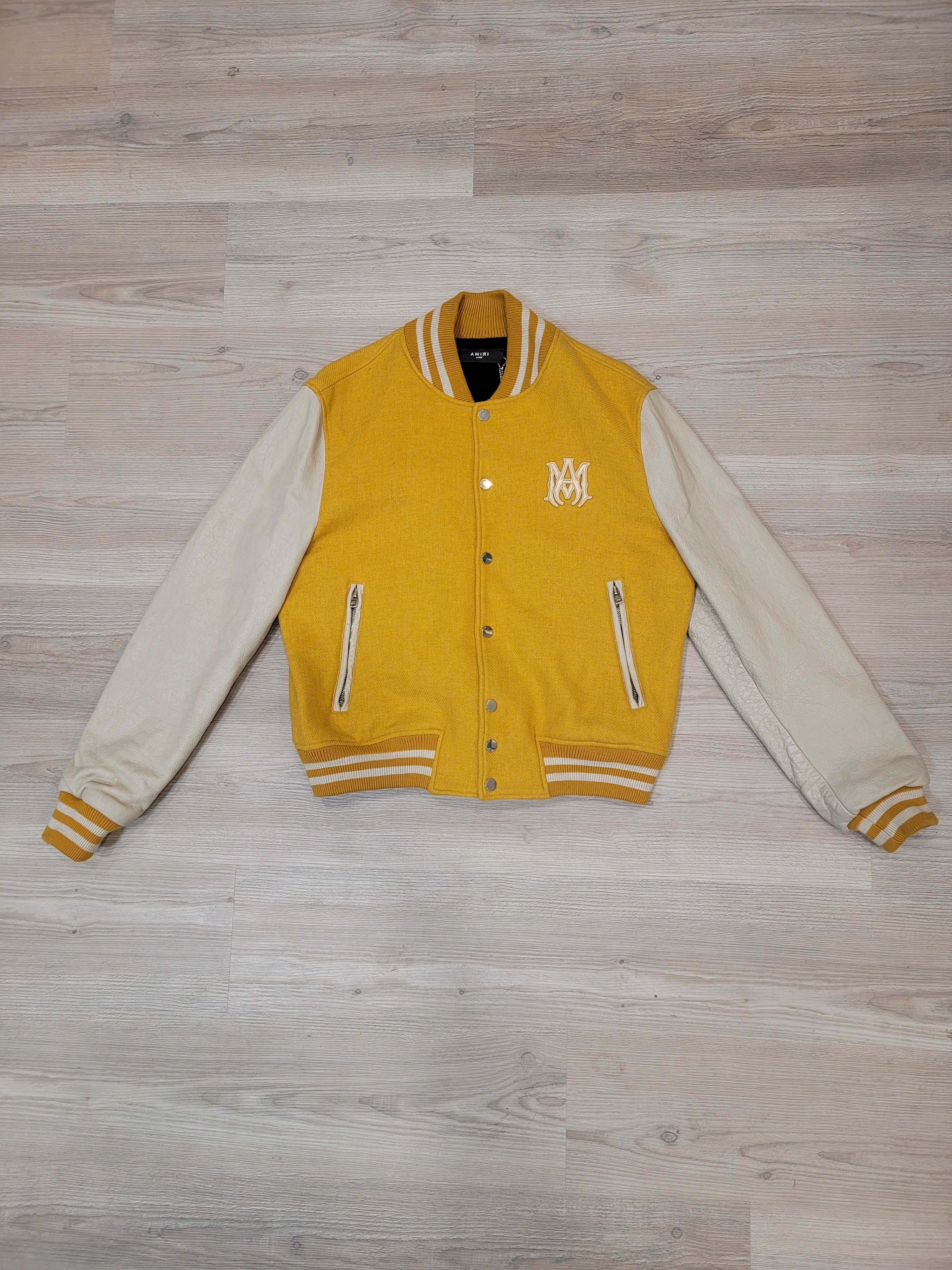 Amiri $2495 Amiri Varsity Letterman Jacket in Mustard Size Large Size US L / EU 52-54 / 3 - 1 Thumbnail