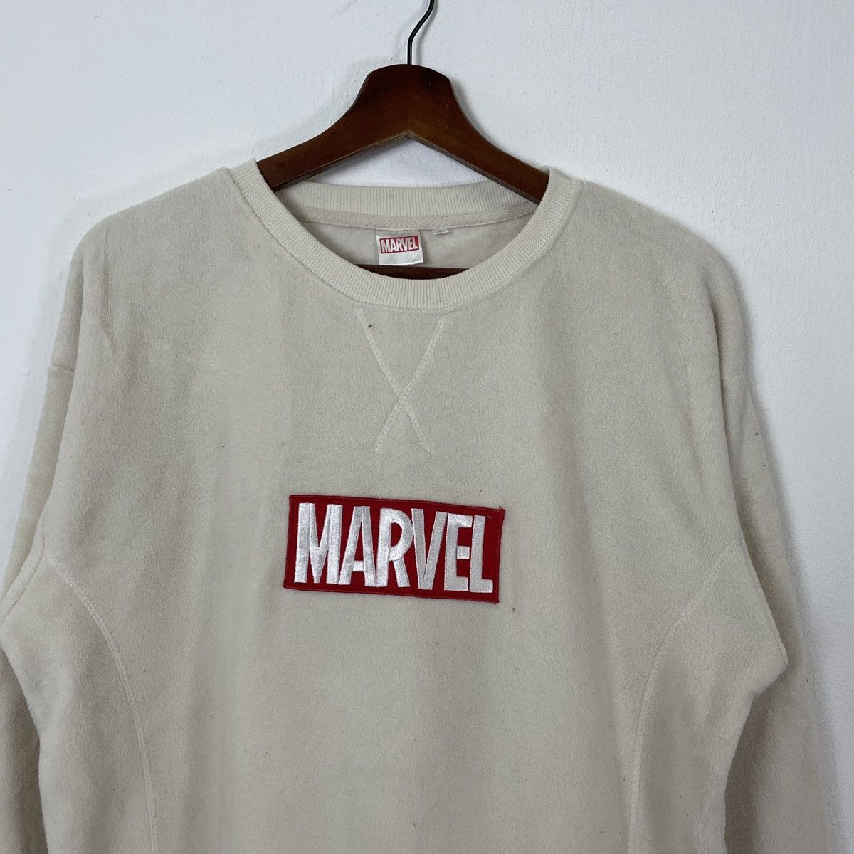 Marvel Comics Vintage Marvel Spell Out Big Logo Fleece Sweatshirt Size US L / EU 52-54 / 3 - 4 Thumbnail