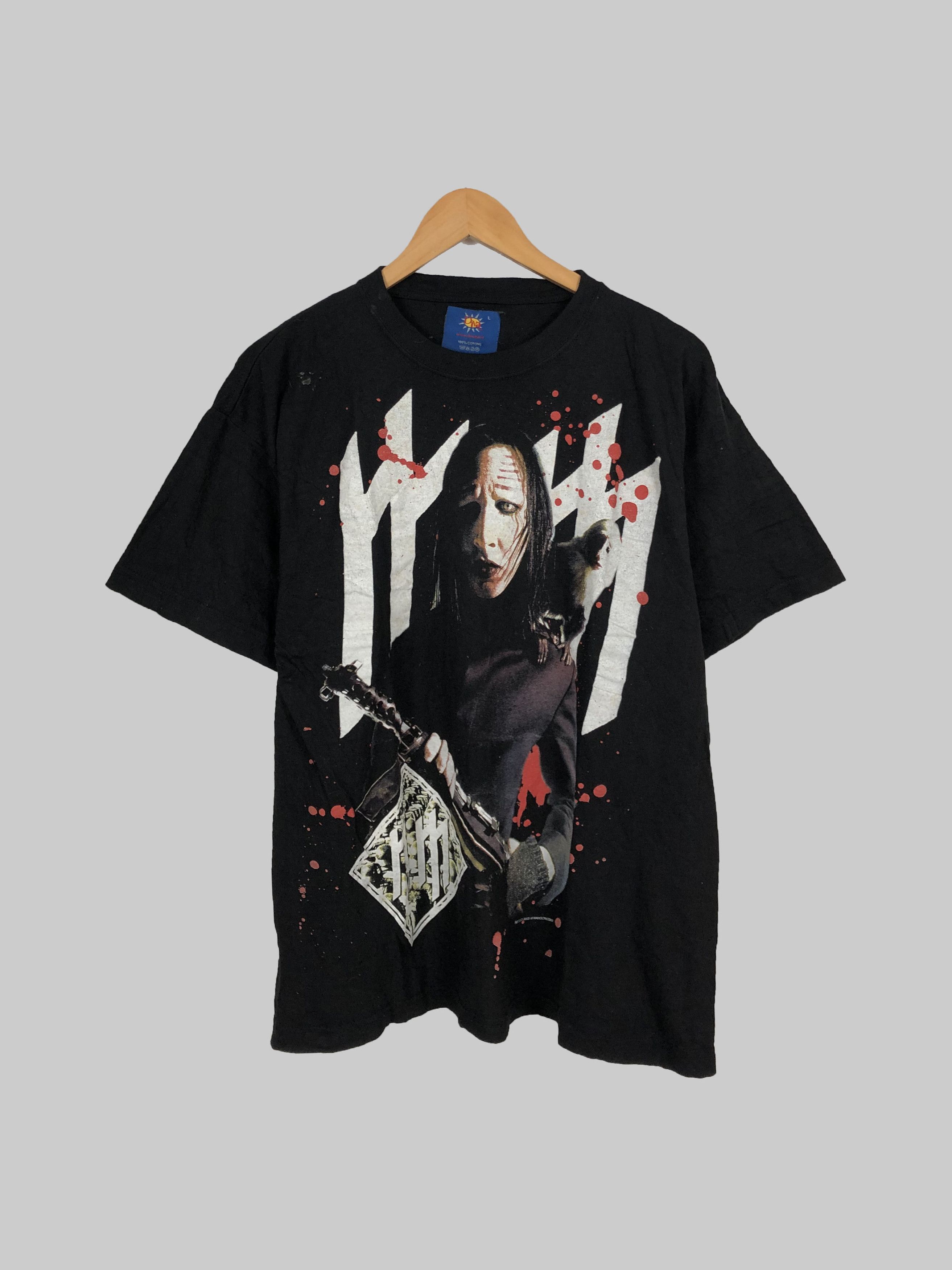 Band Tees Vintage 2003 Marilyn Manson (Nine Inch Nails Limp Bizkit) Size US L / EU 52-54 / 3 - 1 Thumbnail