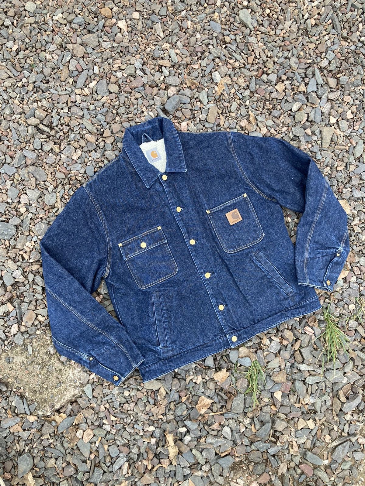 Vintage Carhartt vintage denim Sherpa jacket work Detroit 1990x Y2K ...