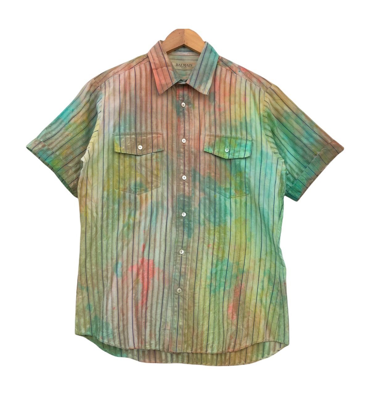 Balmain × If Six Was Nine × Vintage 🔥Vintage Balmain “Peace No War Painted” Shirt 🔥 Size US M / EU 48-50 / 2 - 1 Thumbnail