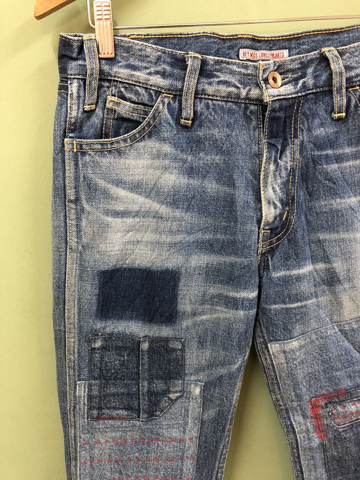 Japanese Brand JAPANESE SLIM FIT SASHIKO PATCHWORK JEANS KAPITAL INSPIRED Size US 30 / EU 46 - 3 Thumbnail