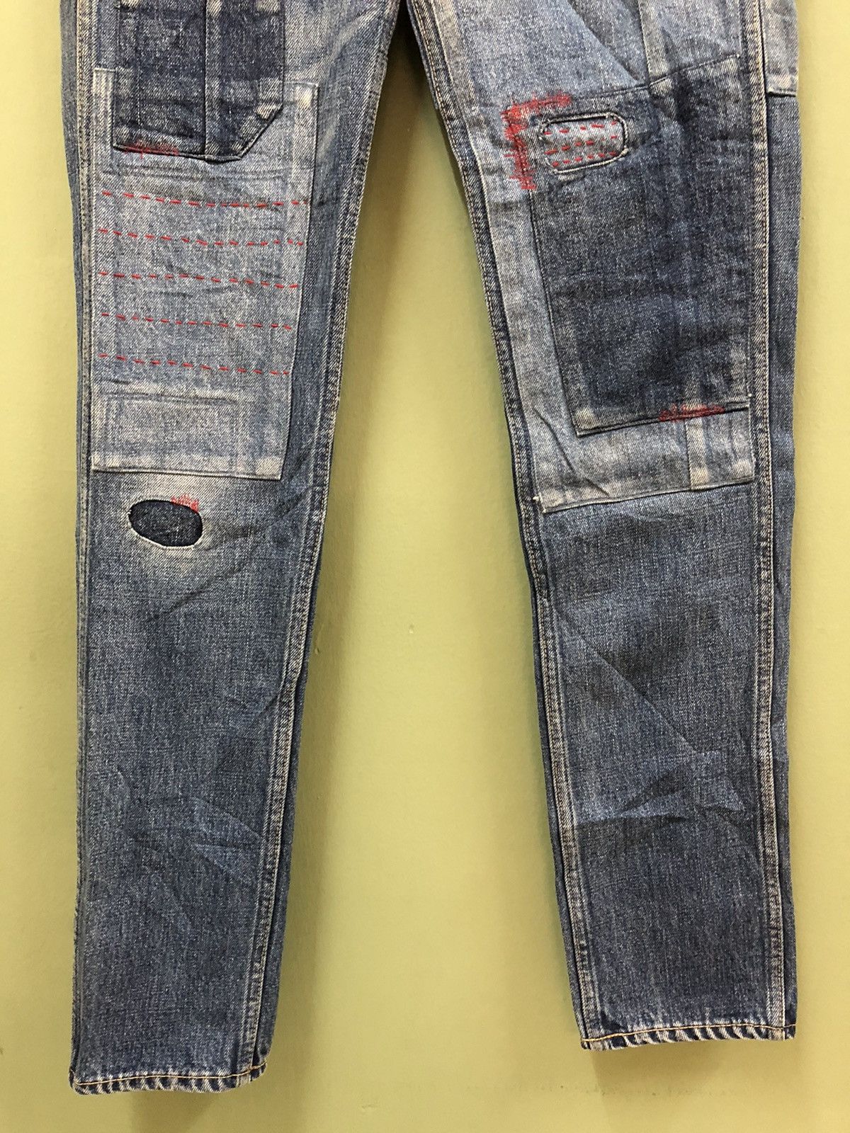 Japanese Brand JAPANESE SLIM FIT SASHIKO PATCHWORK JEANS KAPITAL INSPIRED Size US 30 / EU 46 - 5 Thumbnail