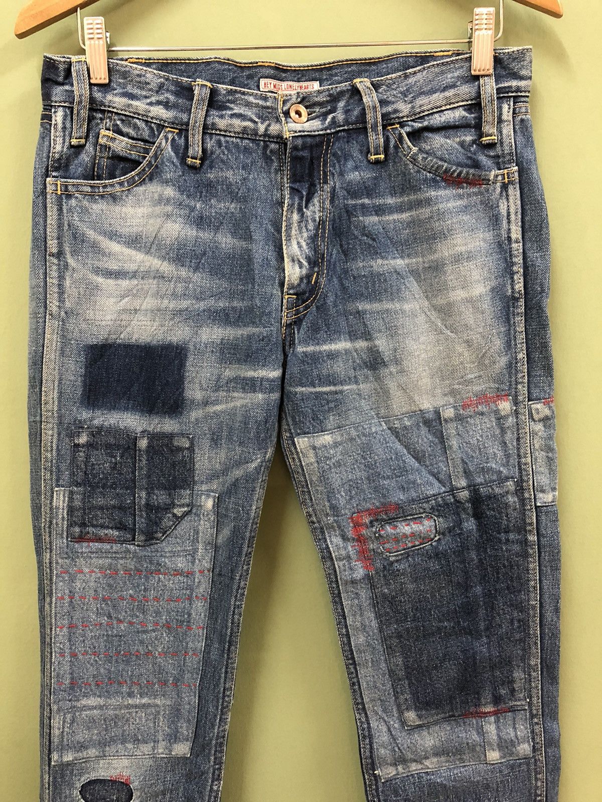 Japanese Brand JAPANESE SLIM FIT SASHIKO PATCHWORK JEANS KAPITAL INSPIRED Size US 30 / EU 46 - 1 Thumbnail