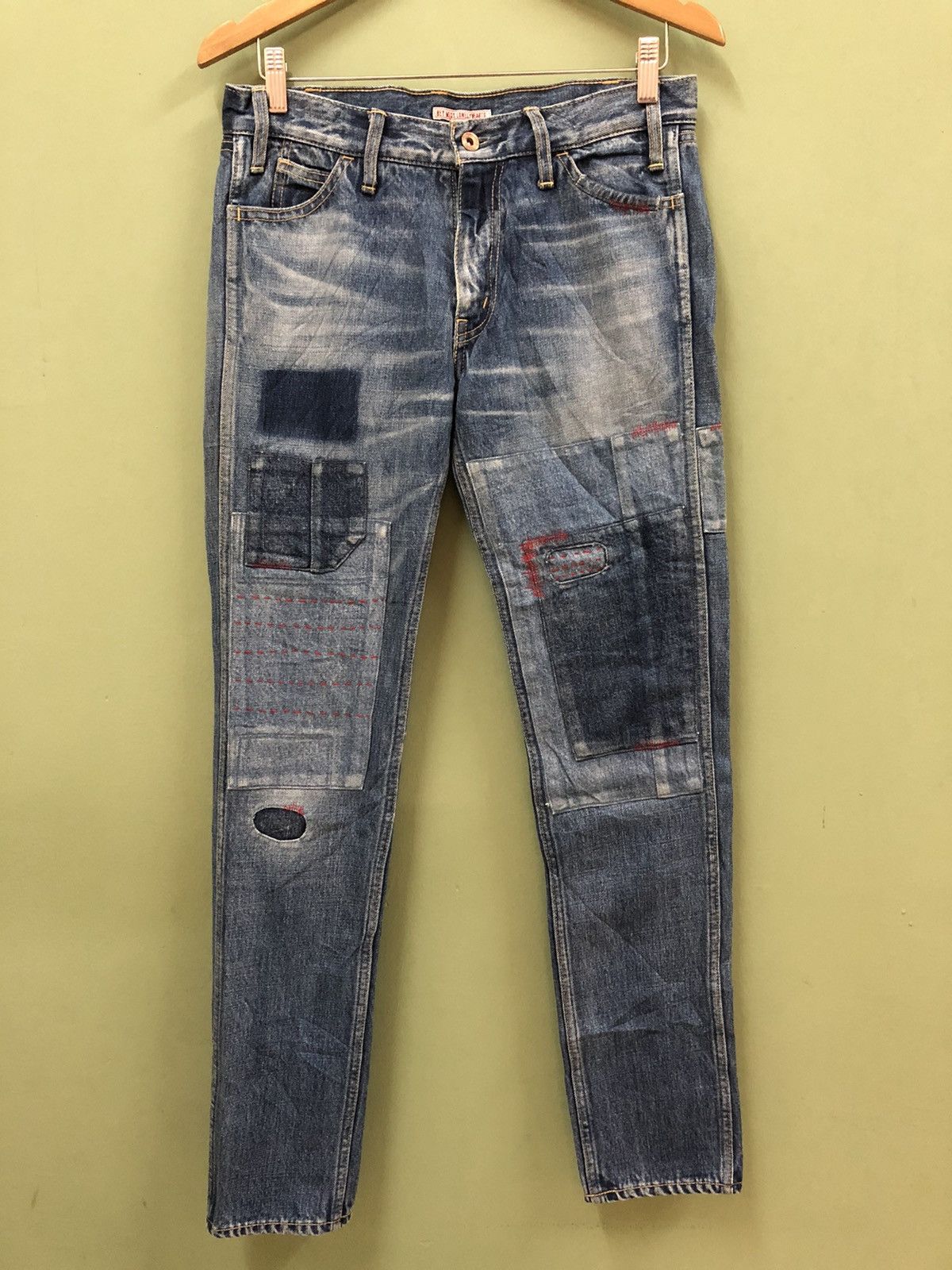 Japanese Brand JAPANESE SLIM FIT SASHIKO PATCHWORK JEANS KAPITAL INSPIRED Size US 30 / EU 46 - 2 Thumbnail