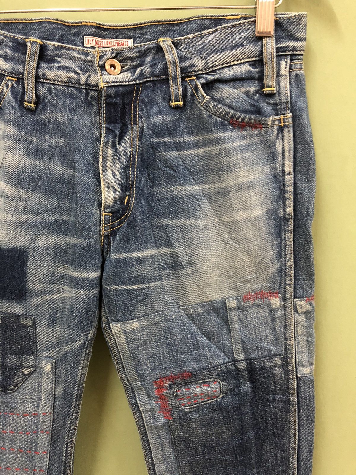 Japanese Brand JAPANESE SLIM FIT SASHIKO PATCHWORK JEANS KAPITAL INSPIRED Size US 30 / EU 46 - 4 Thumbnail