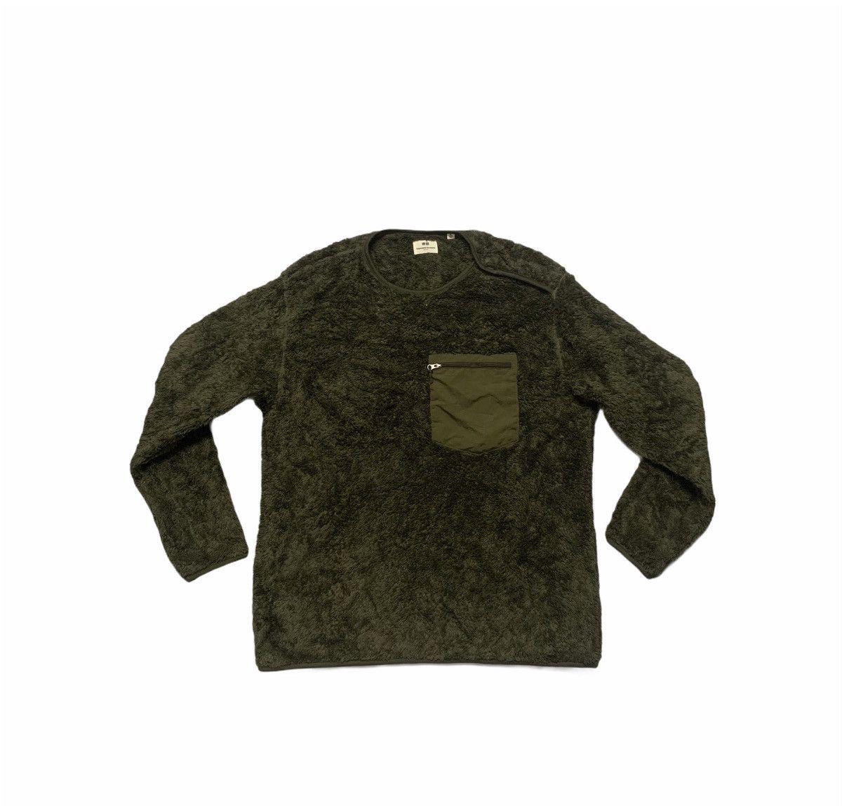 image of Engineered Garments x Uniqlo Steals Designers Sherpa Fleece Sweater Baggy Sweatshirts in Olive (Siz